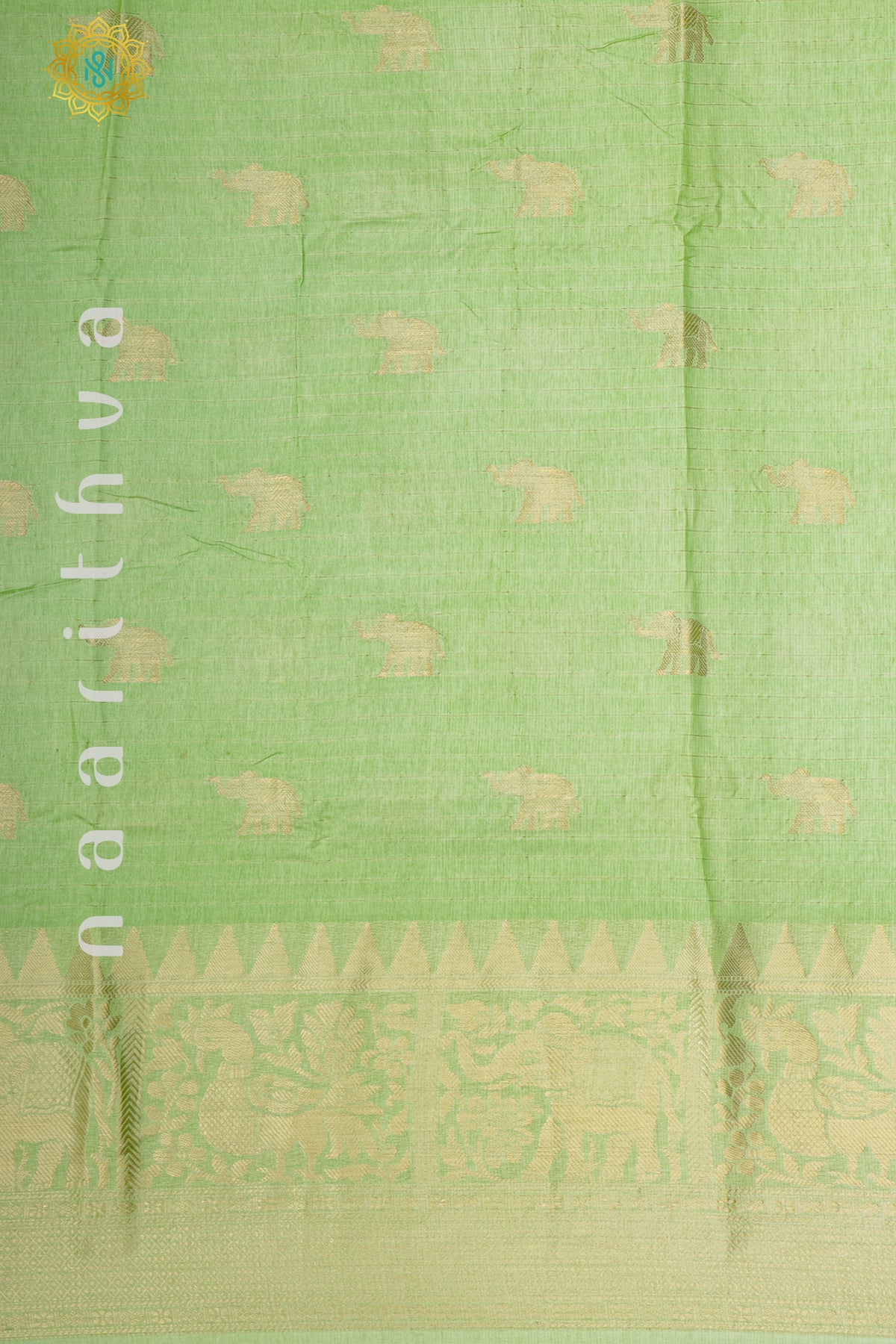 LIGHT GREEN WITH BOTTLE GREEN - DOLA SILK