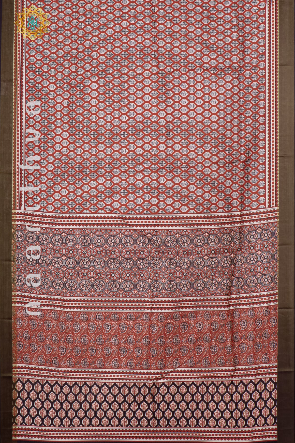 RED WITH BLACK - DOLA SILK