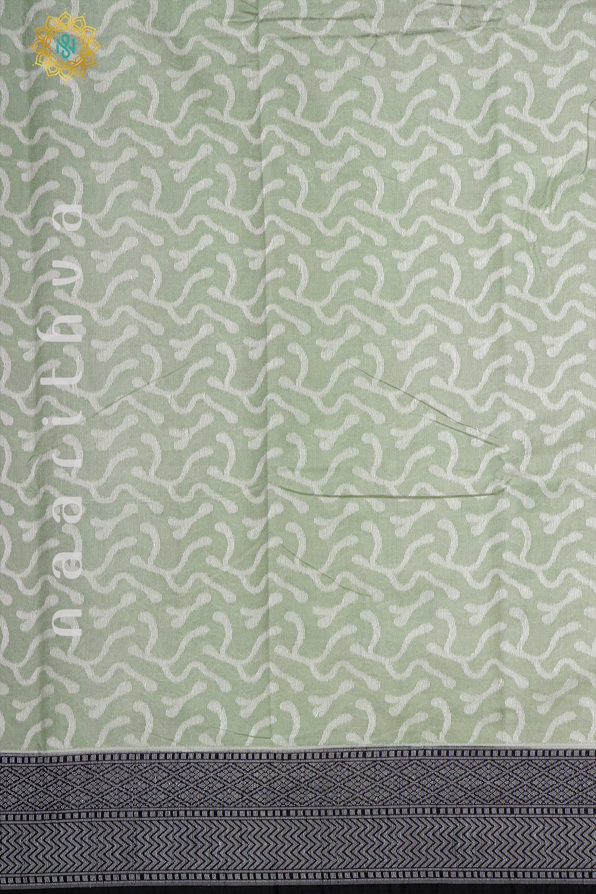 SAGE GREEN WITH BLACK -JUTE COTTON