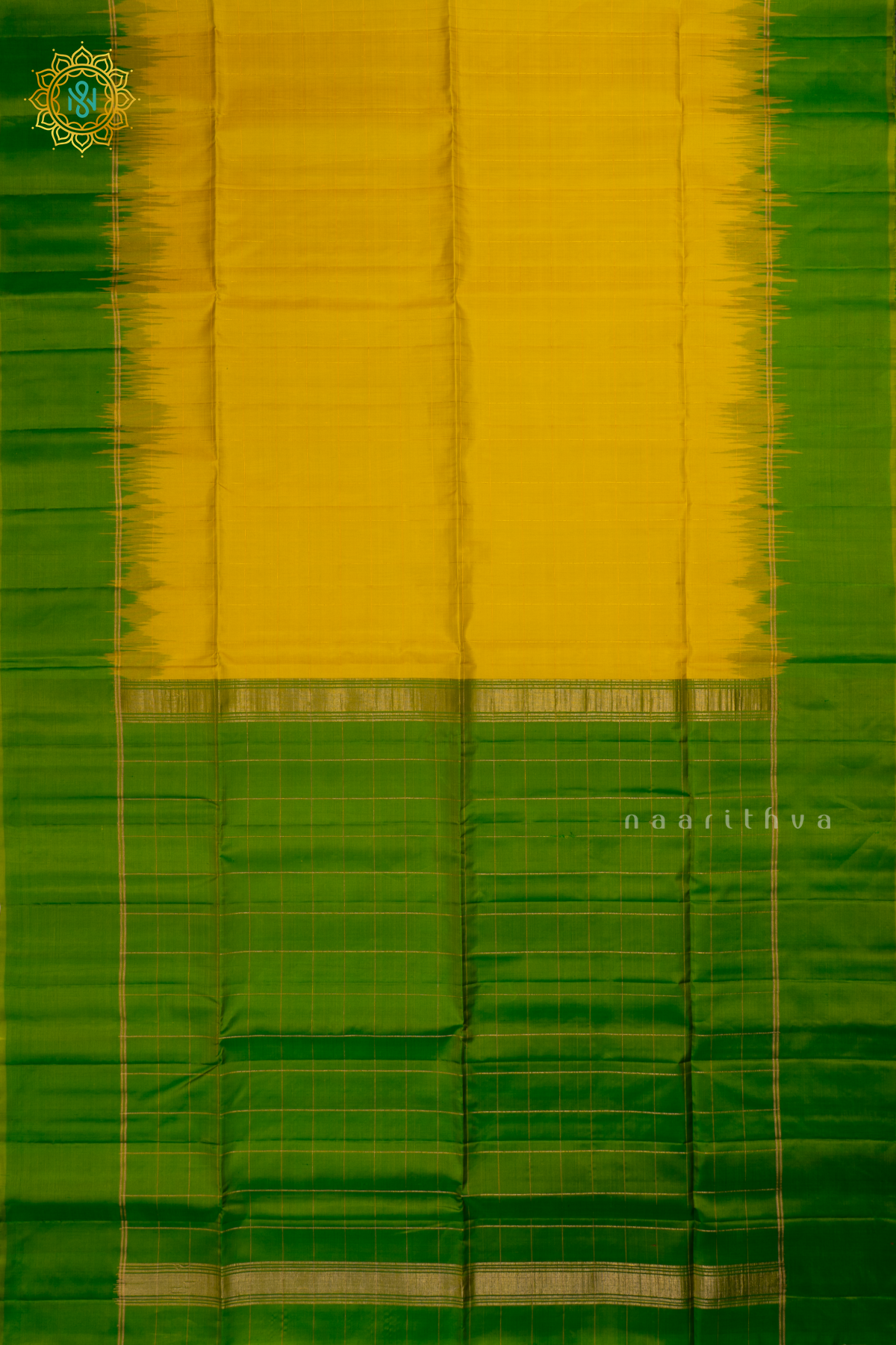 Parrot Green With Yellow Pure Kanjiavaram Soft Silk Saree with Zari Checks All Over And Contrast Border