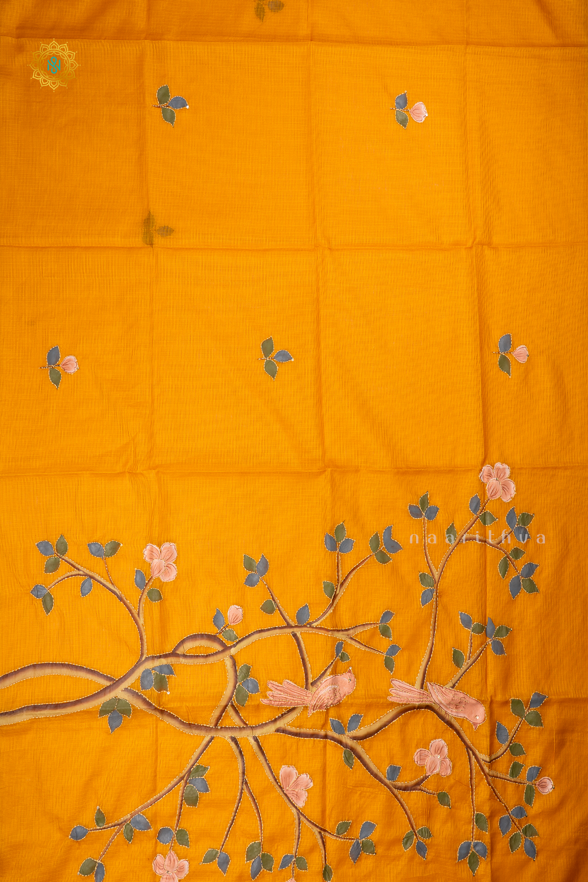 YELLOW - KOTA ORGANZA WITH KATHA WORK