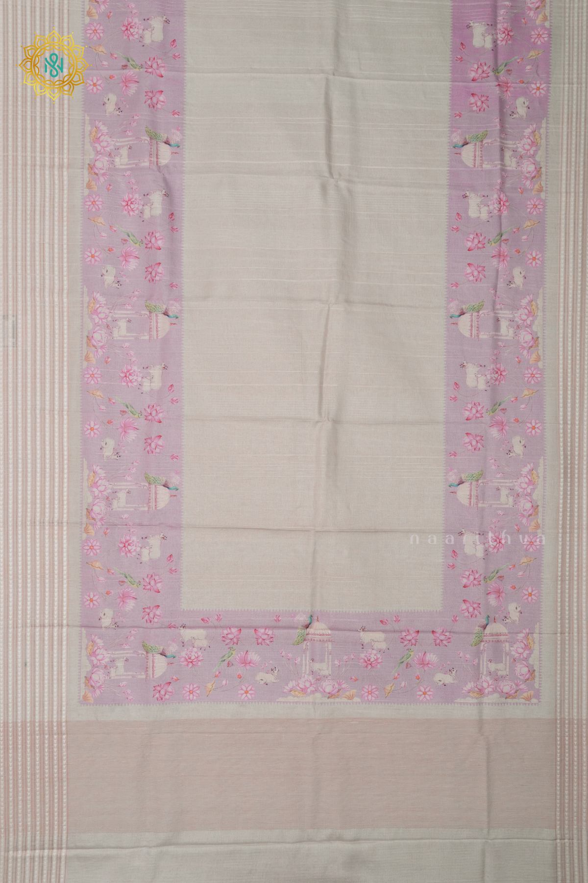 OFF WHITE WITH LAVENDER - KOTHA TUSSAR