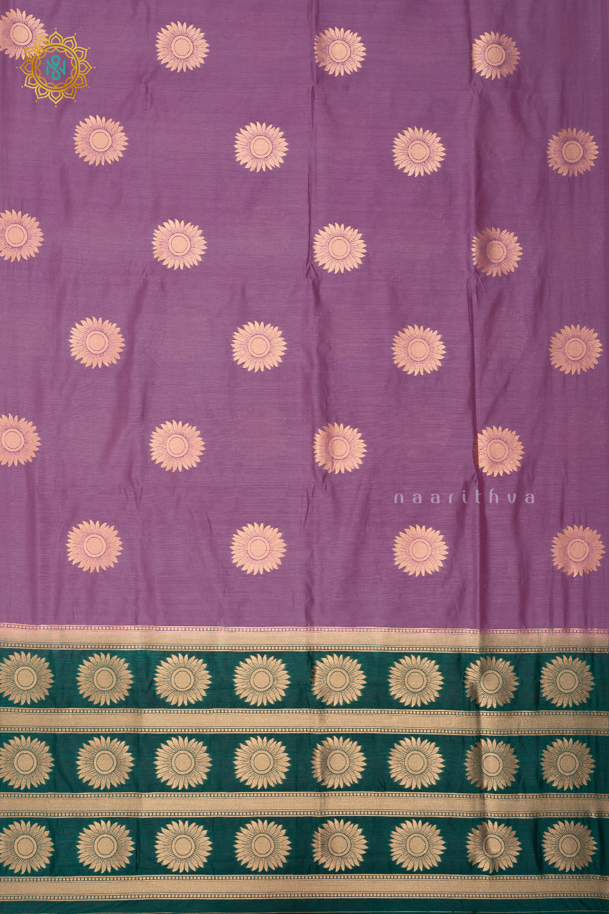 LIGHT PINK WITH BOTTLE GREEN - SEMI RAW SILK