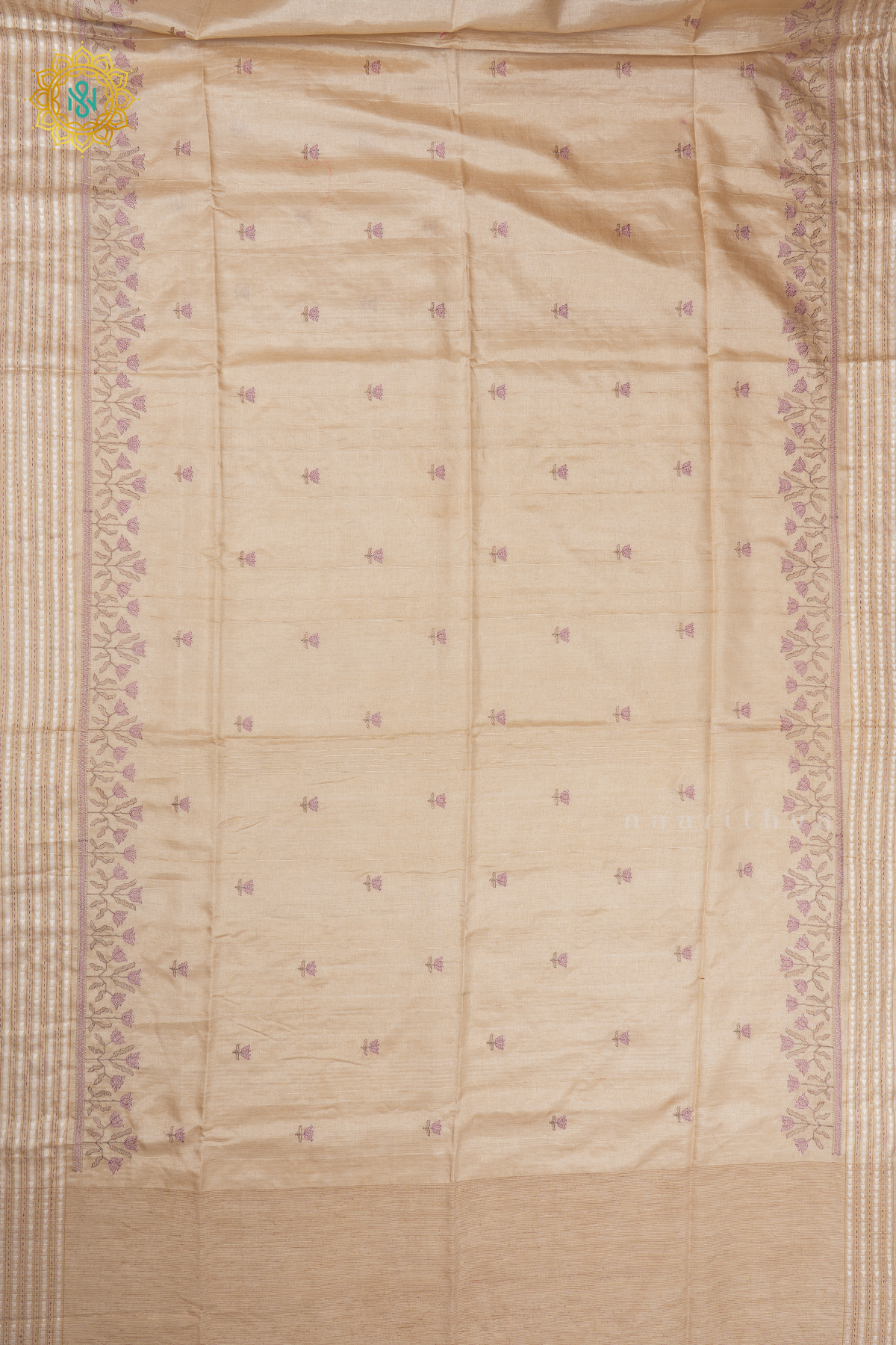 BEIGE WITH LAVENDER - KOTHA TUSSAR