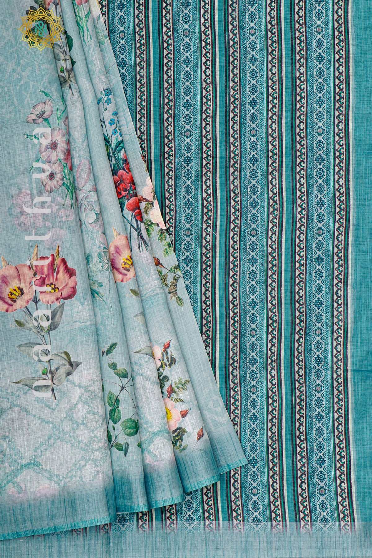 AQUA BLUE - LINEN BY COTTON