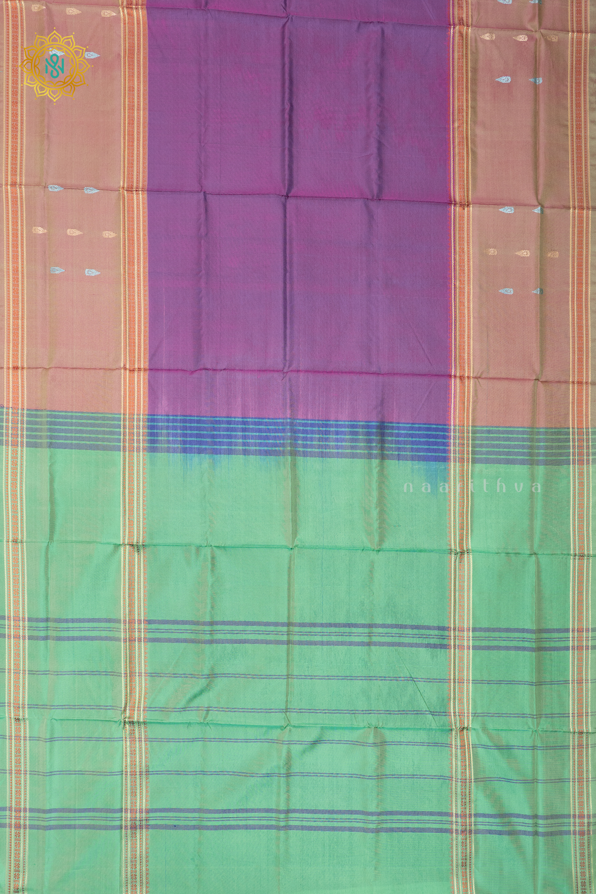 GREEN WITH DUAL SHADE OF MAGENTA - BANANA PITH