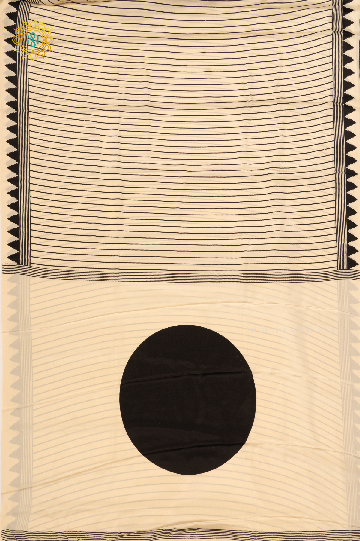 WHITE WITH BLACK - SATIN CREPE