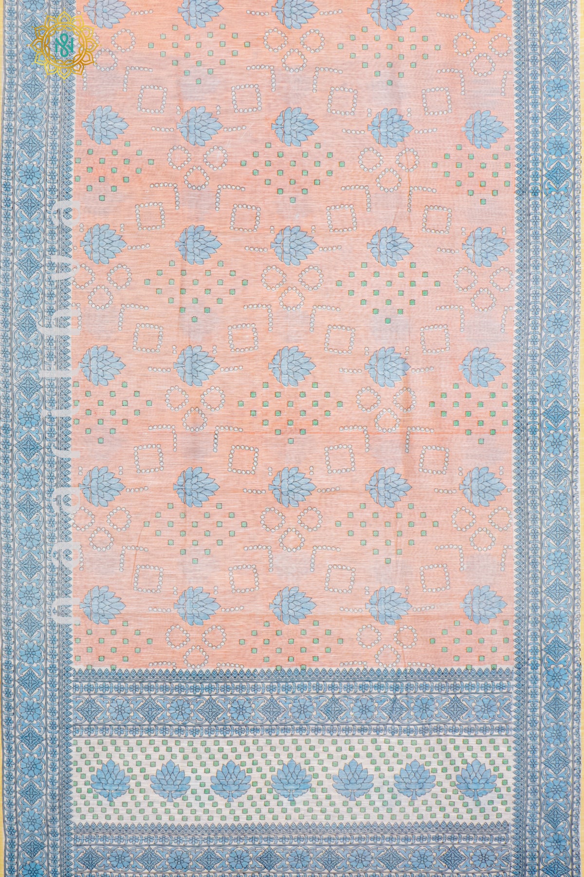 PEACH WITH WHITE - JUTE COTTON