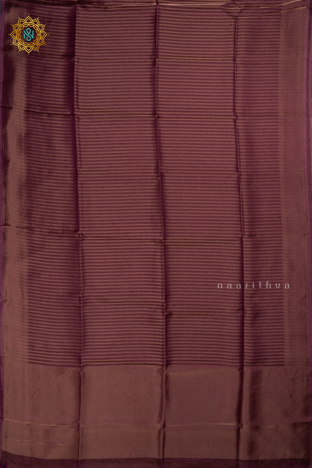 Purple Semi Tissue Saree With Tissue Stripes On The Body And Border