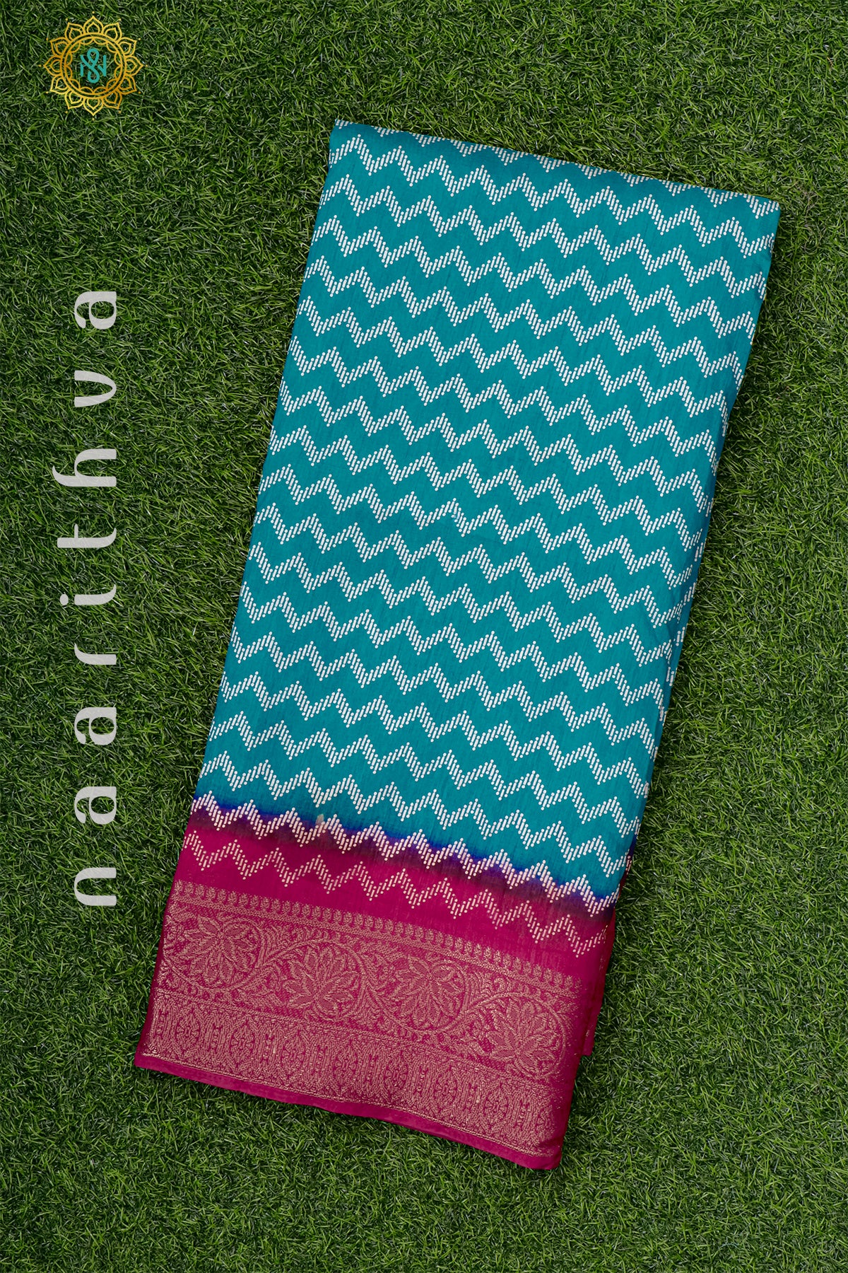 BLUE WITH PINK - DOLA SILK