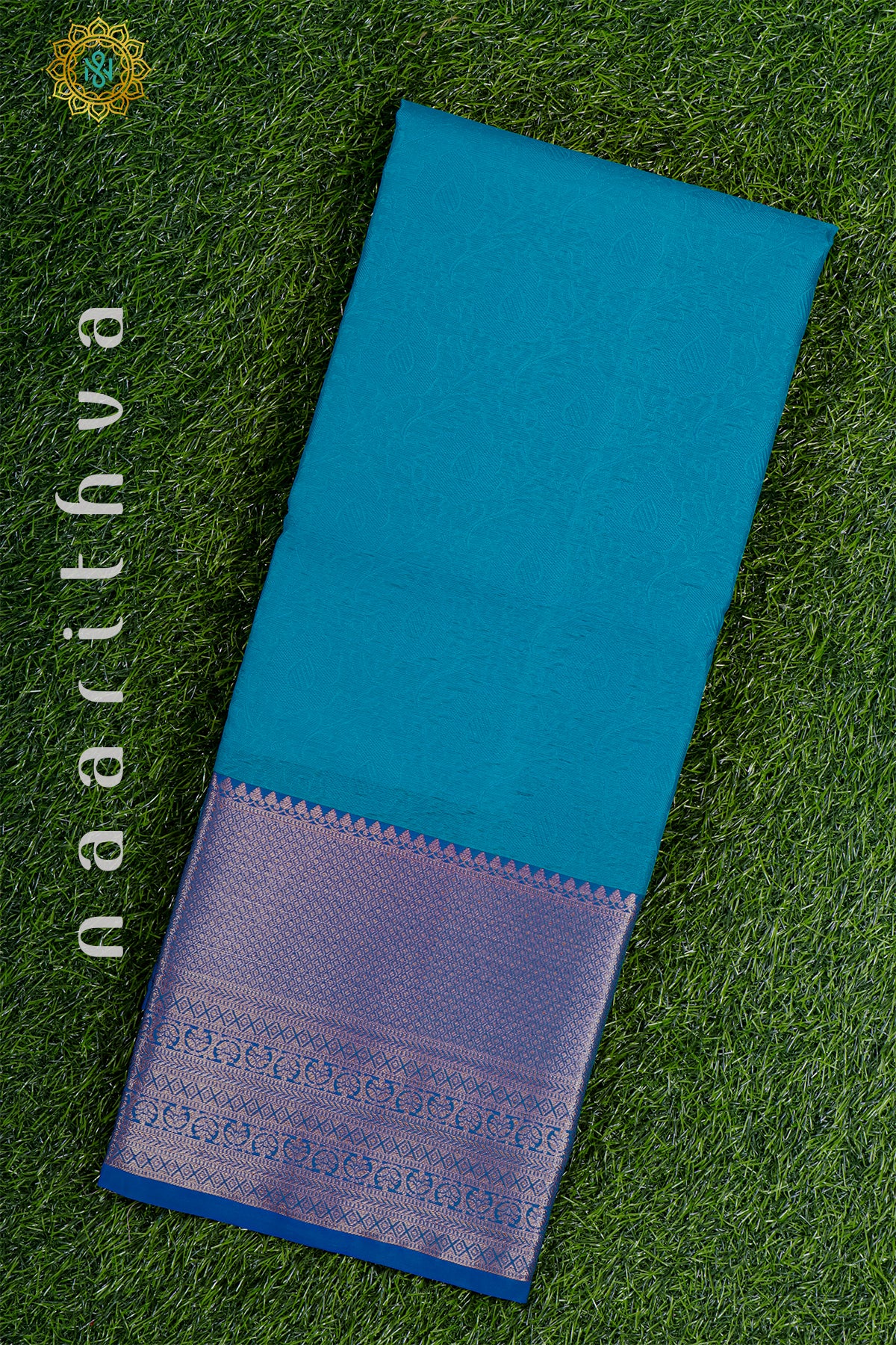 BLUE WITH ROYAL BLUE - KORA TANCHOI SILK