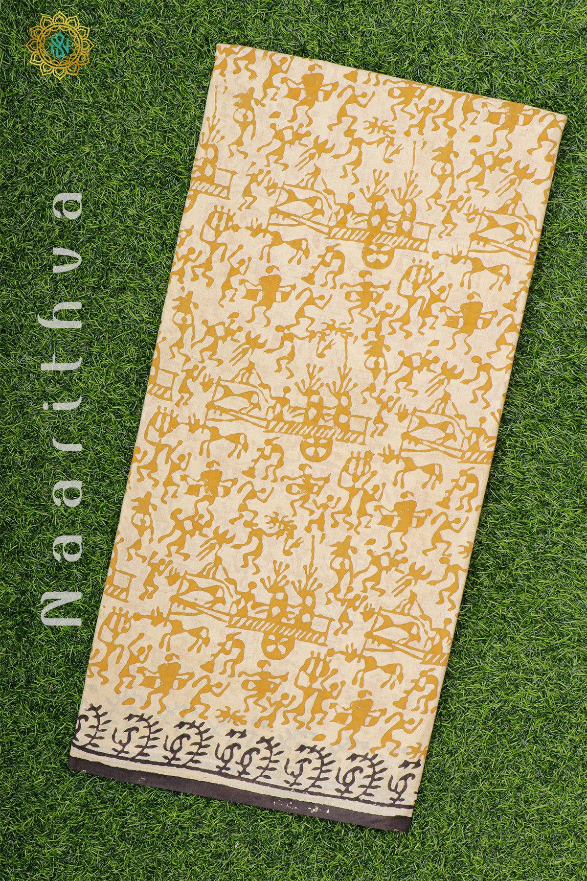 YELLOW WITH BLACK - MUL COTTON