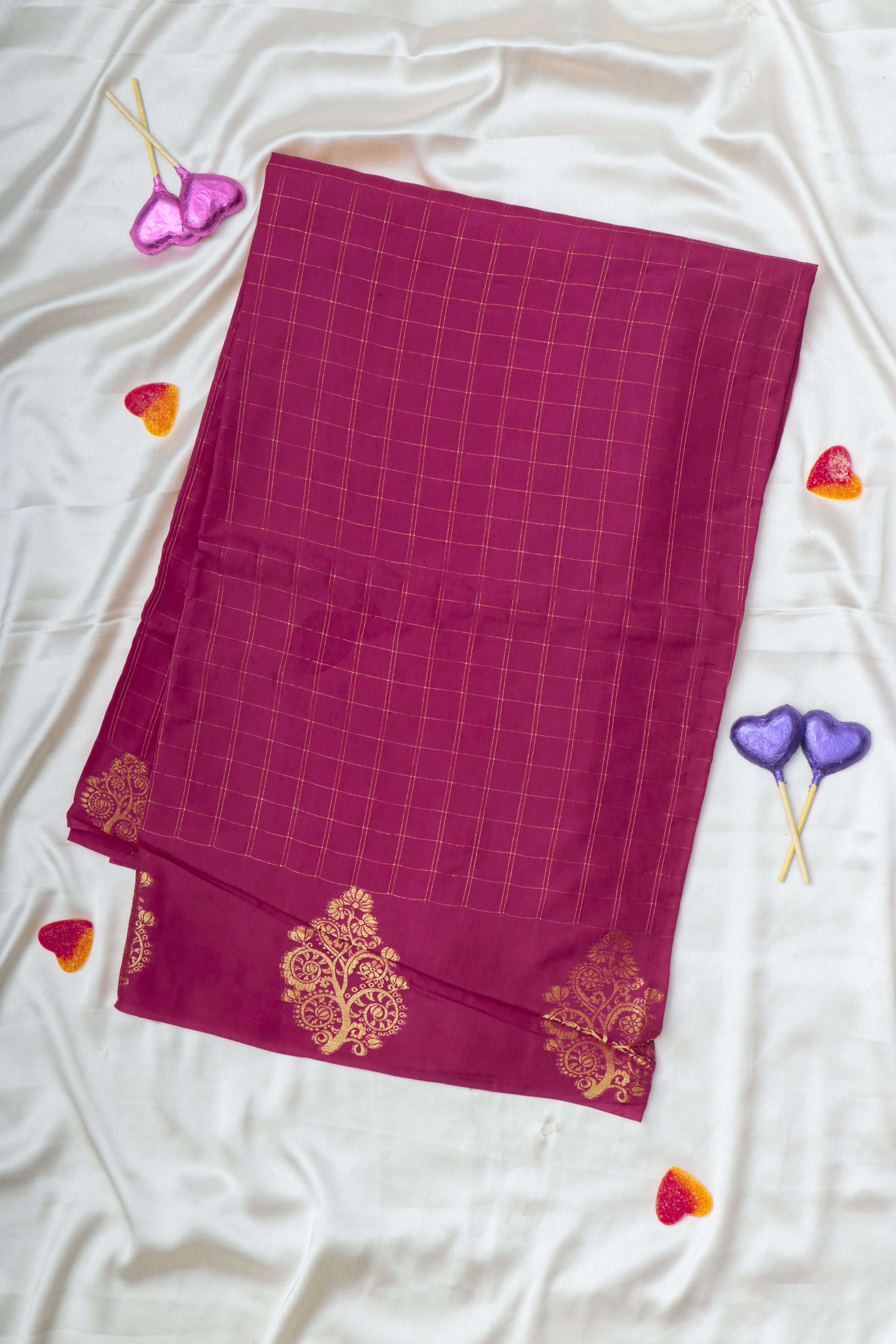 PINK WITH PURPLE - DOLA SILK