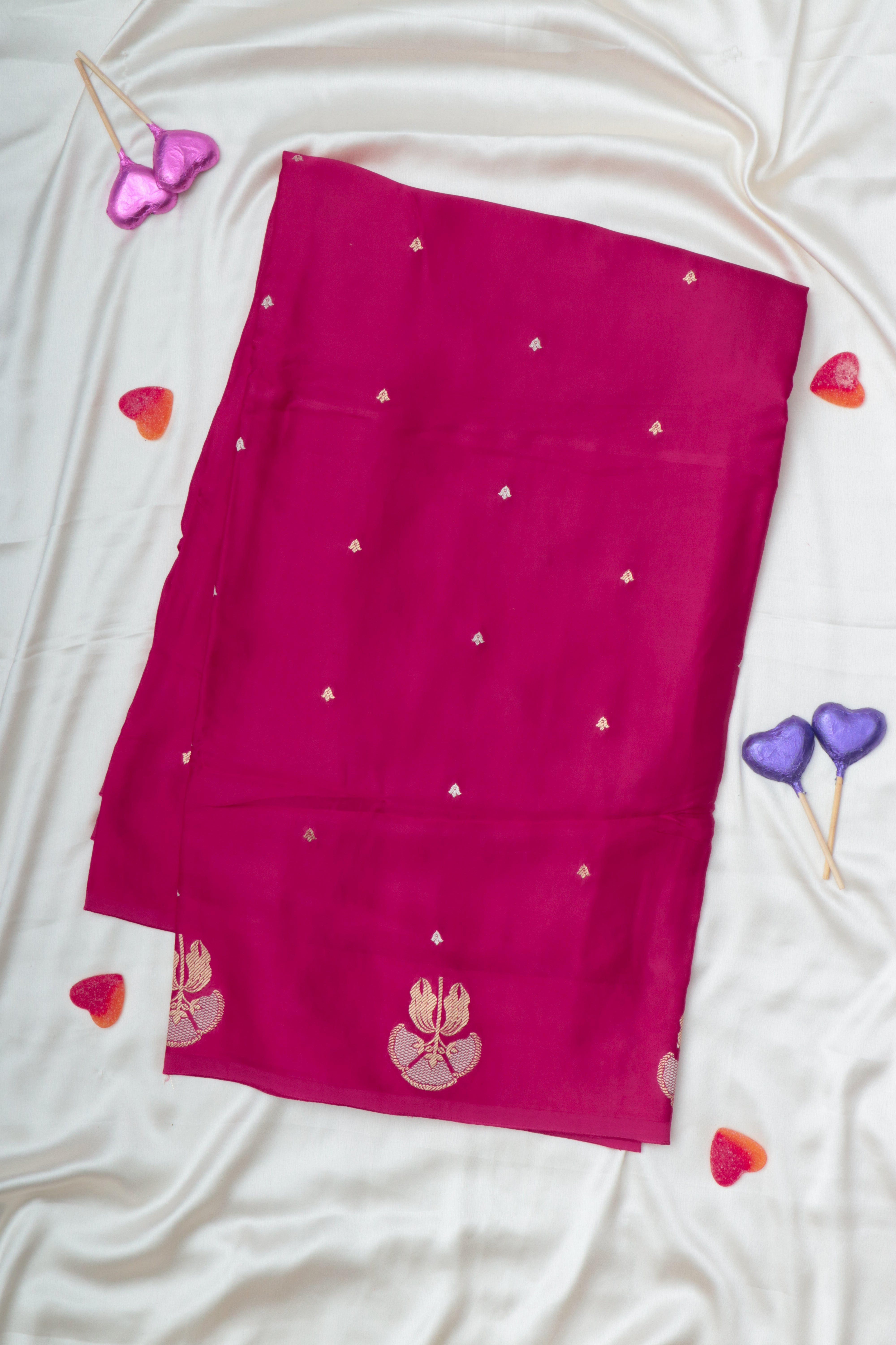 RANI PINK WITH PURPLE - SATIN