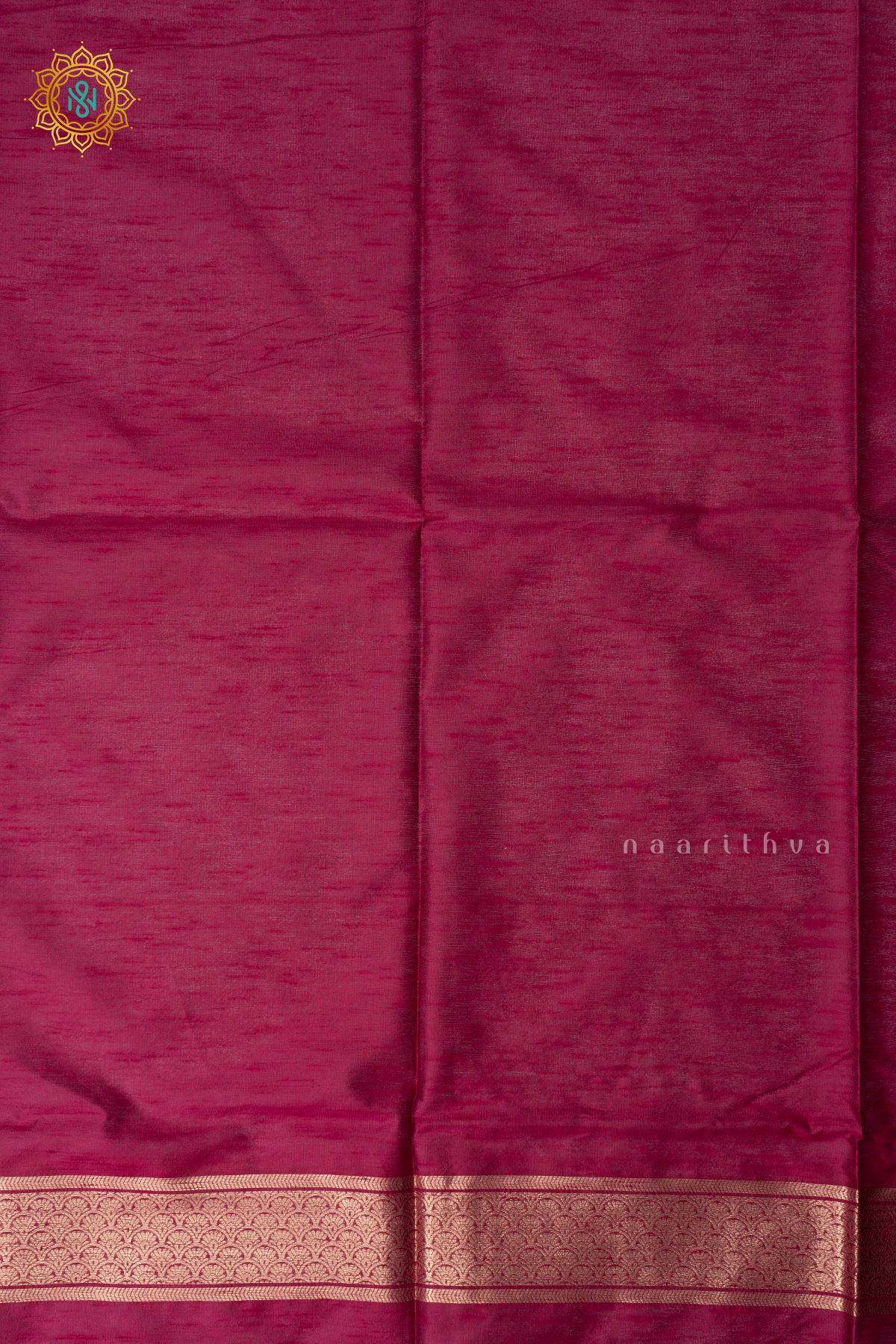 Parrot Green With Pink Semi Raw Silk Saree Zari Buttas On The Body With Contrast Zari Border & Pallu