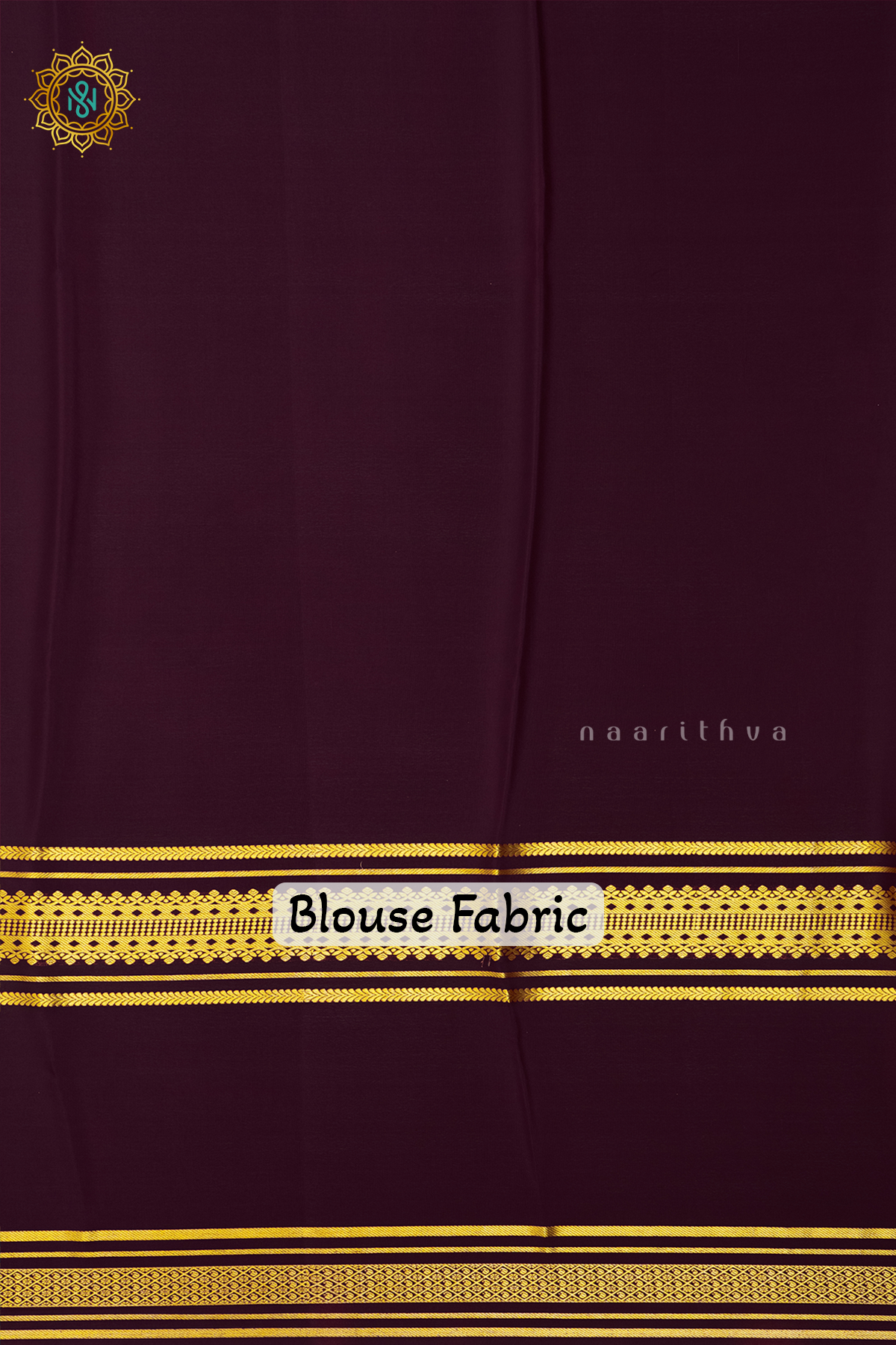 PEACHISH PINK WITH DEEP WINE & AQUA BLUE - PURE MYSORE CREPE SILK