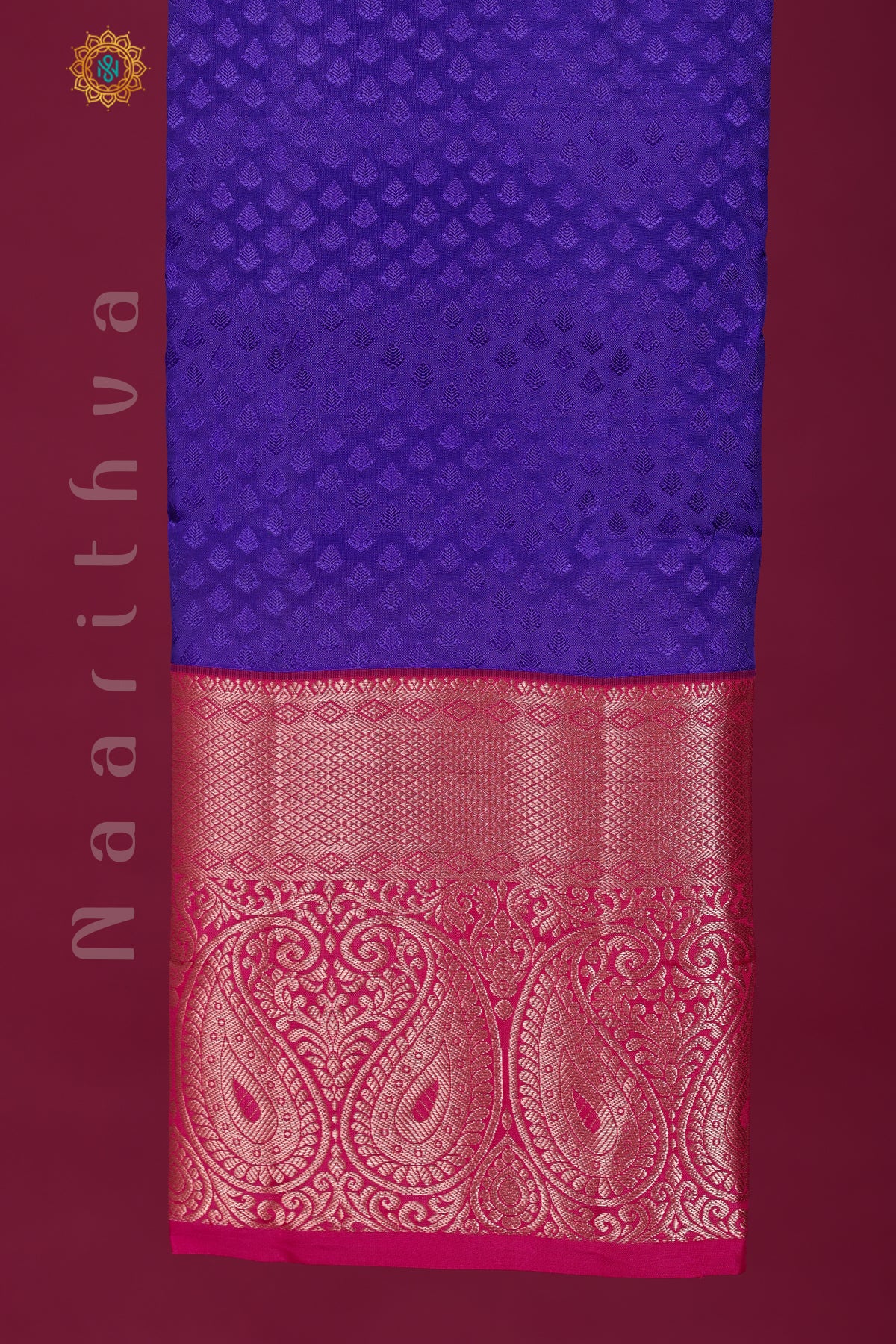 VIOLET WITH PINK - KANJIVARAM PURE MIX