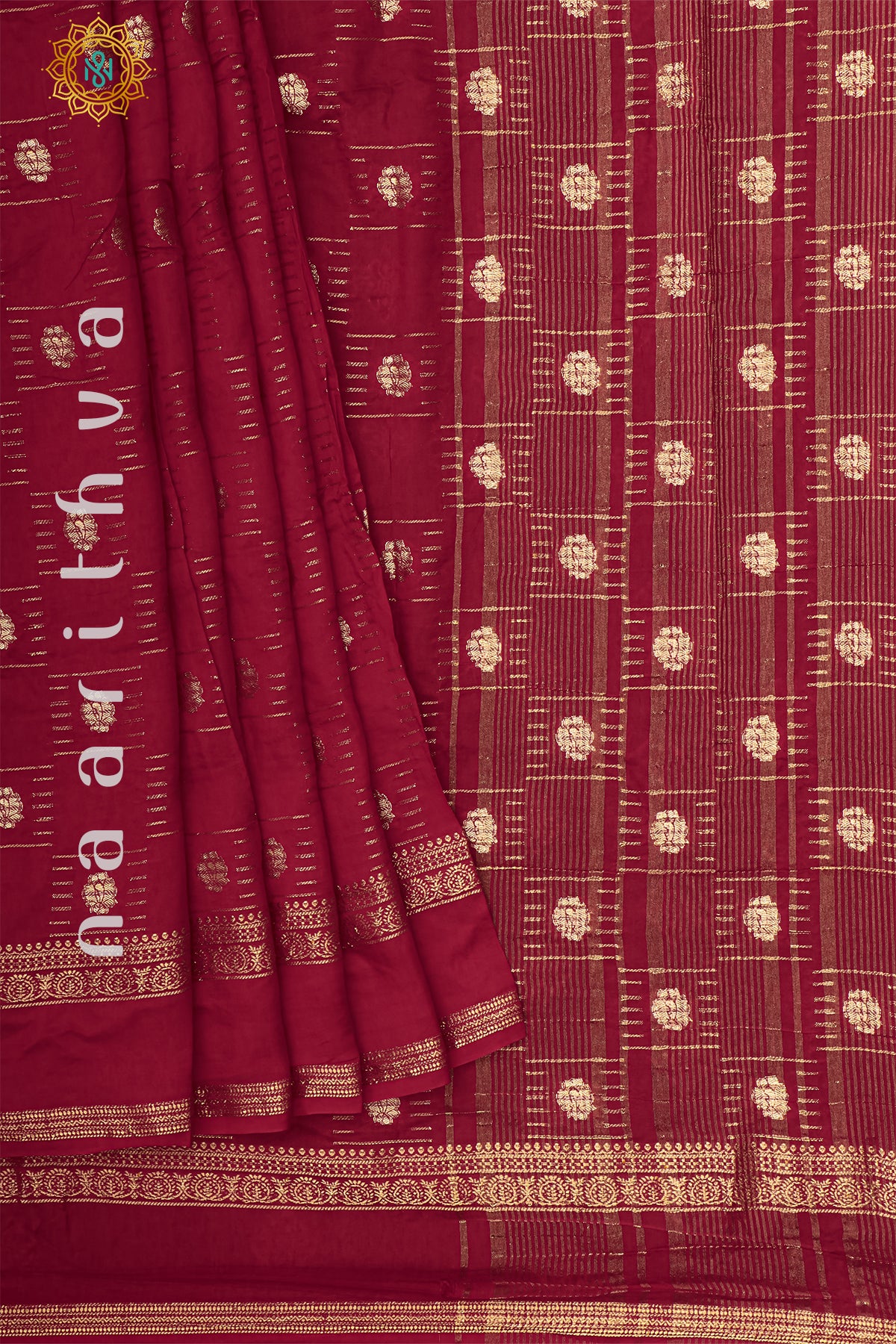 RED WITH GREEN - DOLA SILK