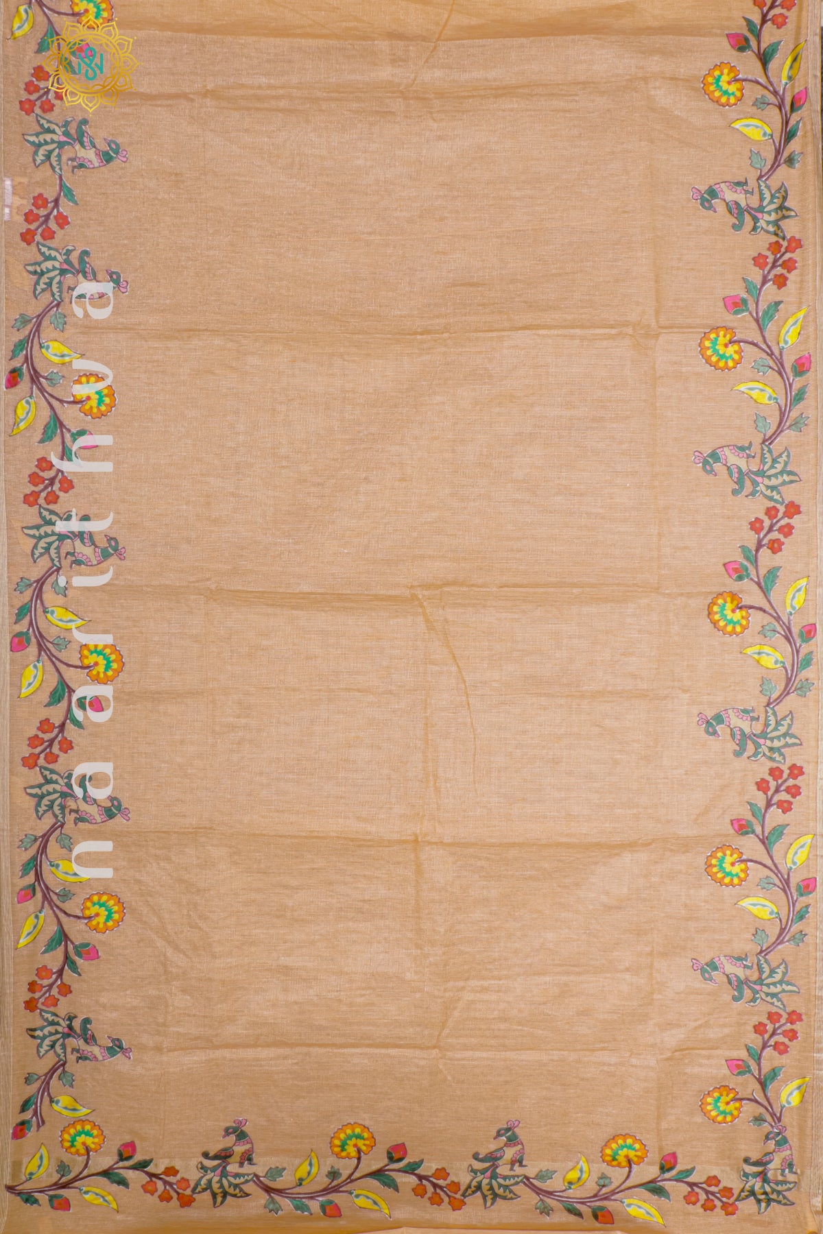 ORANGE - KOTA TISSUE WITH APPLIQUE WORK