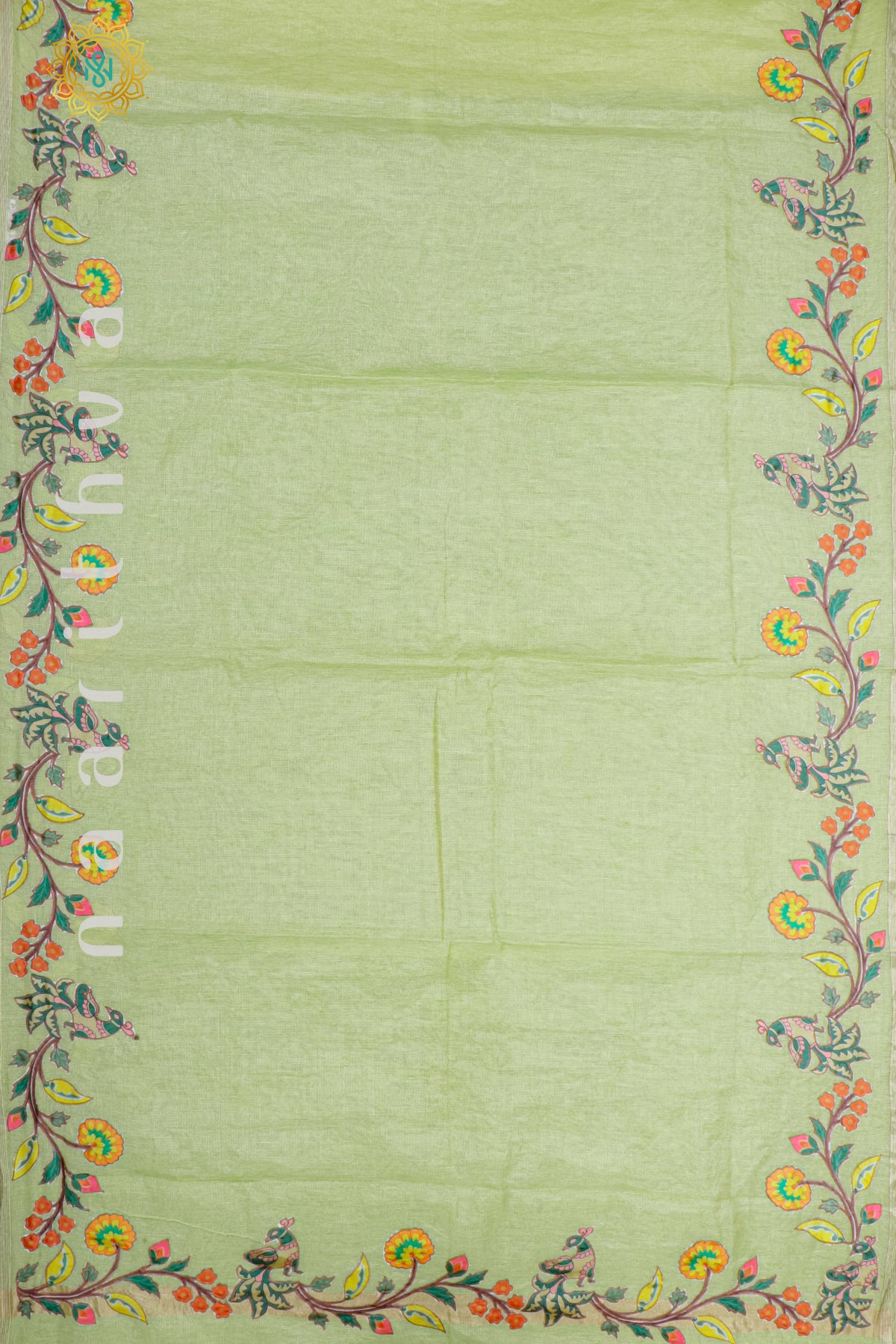 GREEN - KOTA TISSUE WITH APPLIQUE WORK