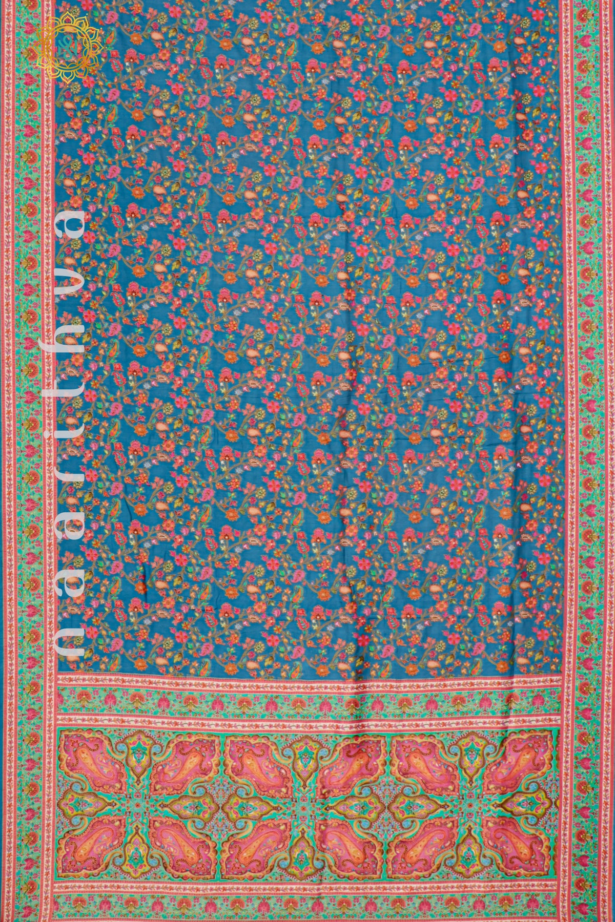 BLUE WITH PINK - DOLA SILK