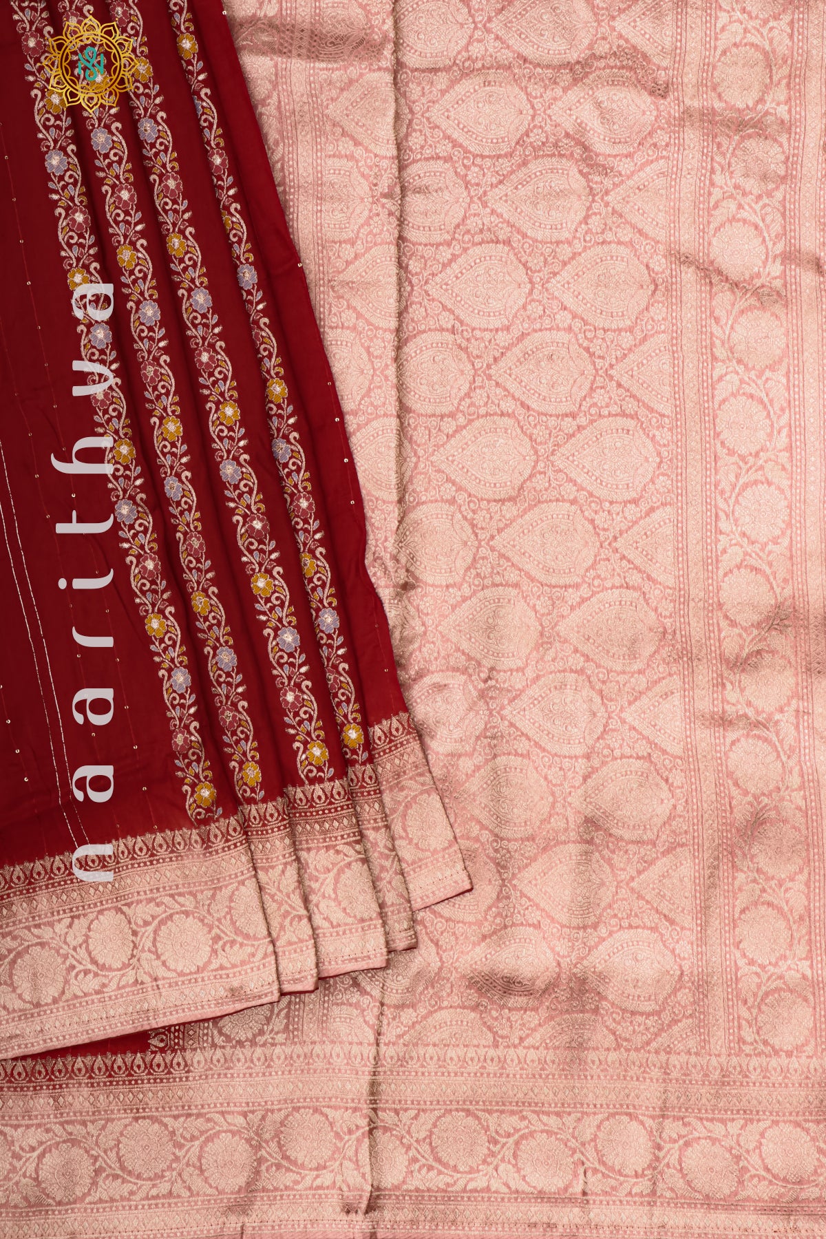 RED WITH PEACH - DOLA SILK