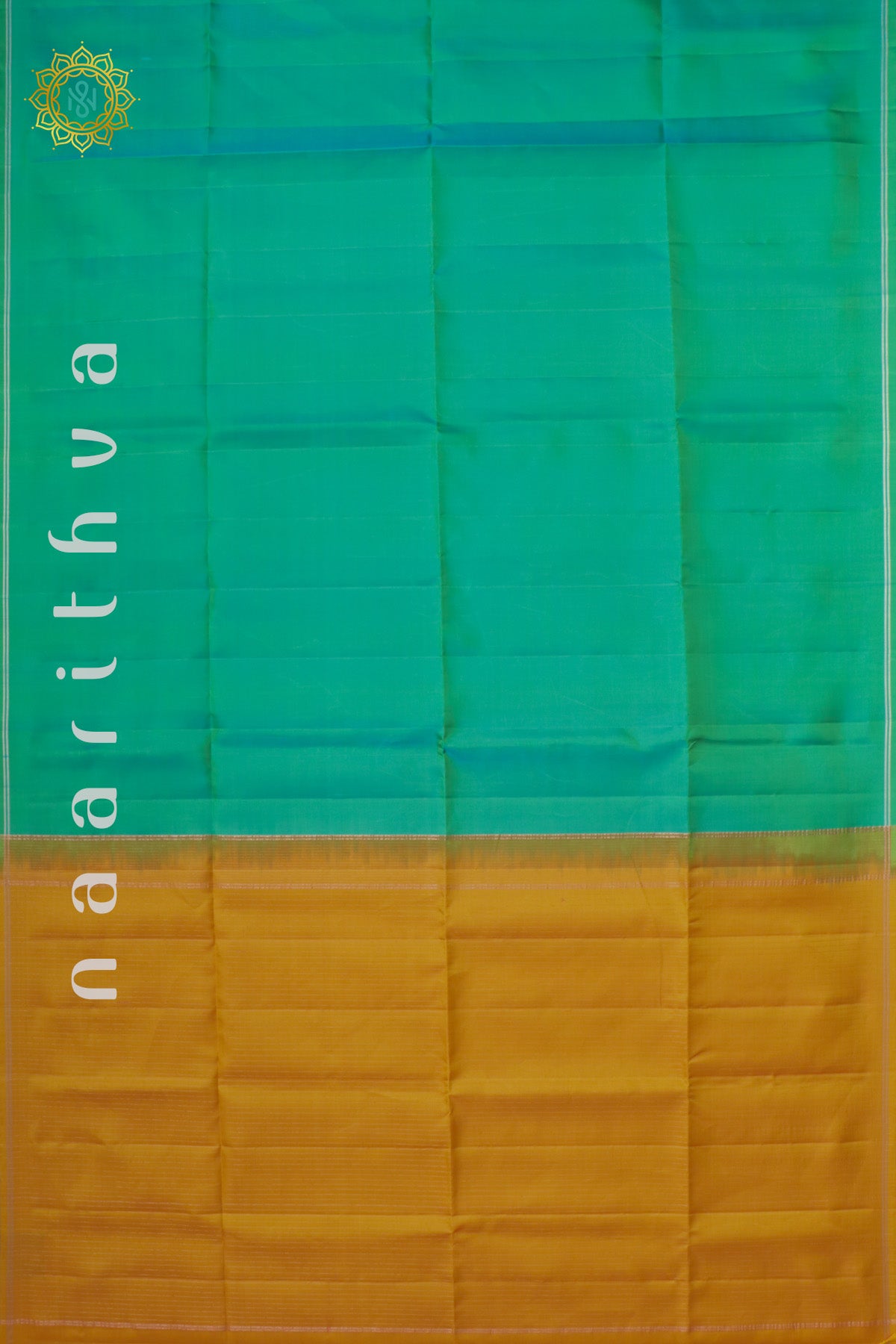 CYAN GREEN WITH YELLOW - PURE KANJIVARAM SOFT SILK