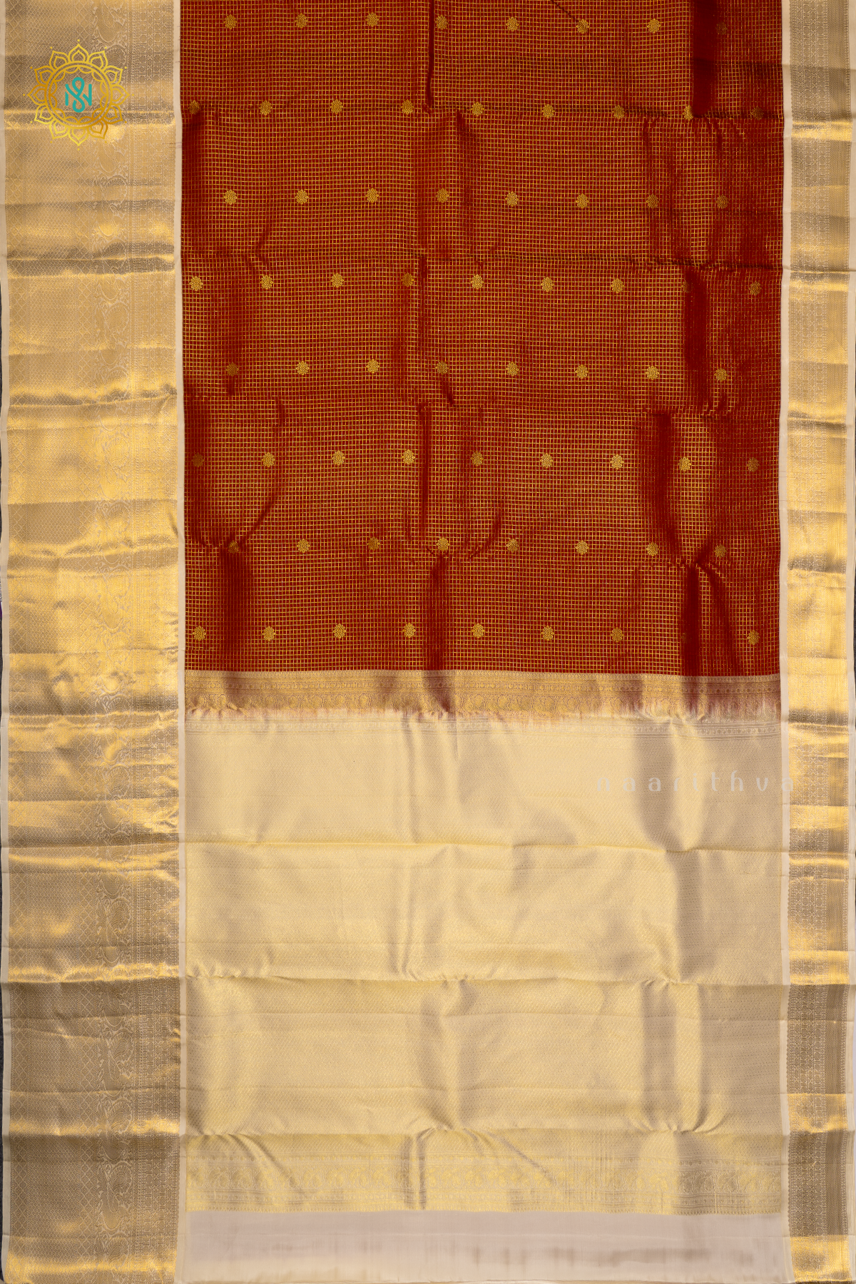 MAROON WITH WHITE - PURE KANJIVARAM SILK