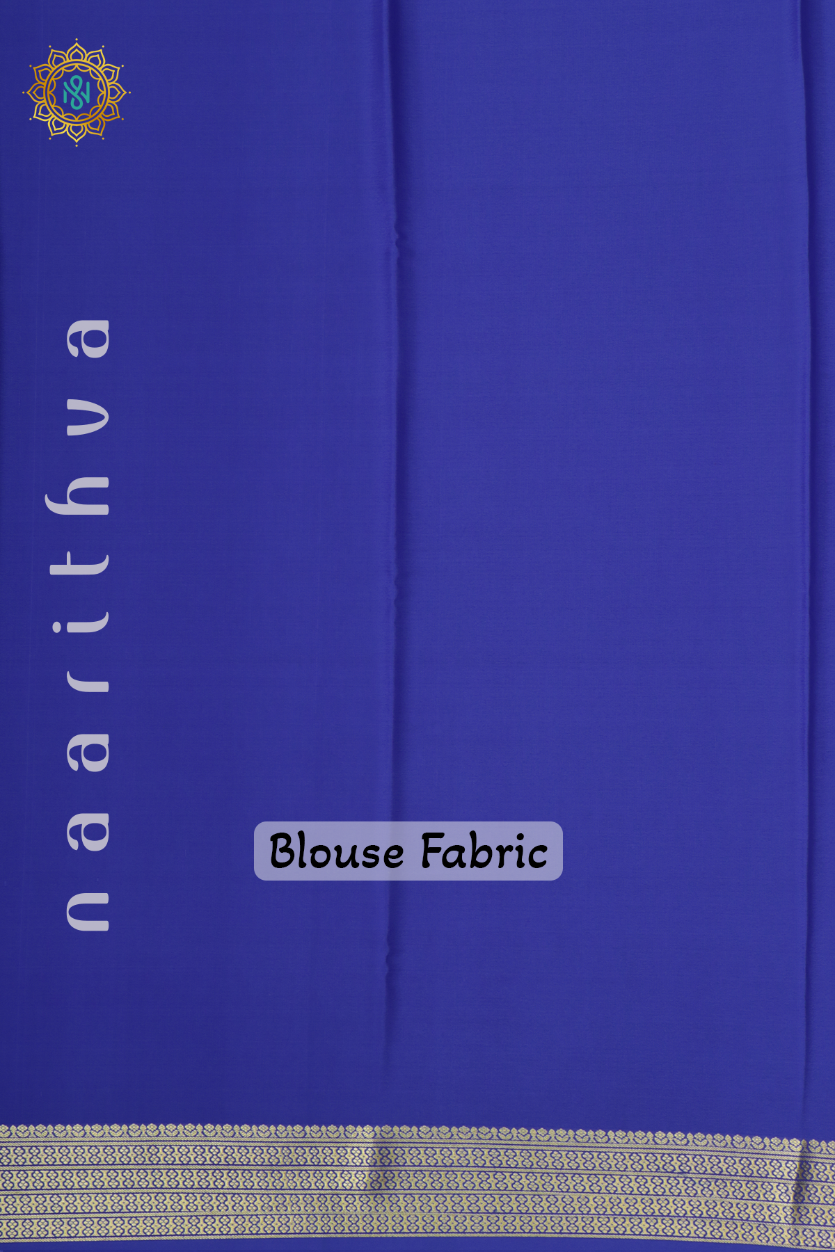 GREYISH BLUE WITH ROYAL BLUE - PURE MYSORE CREPE SILK