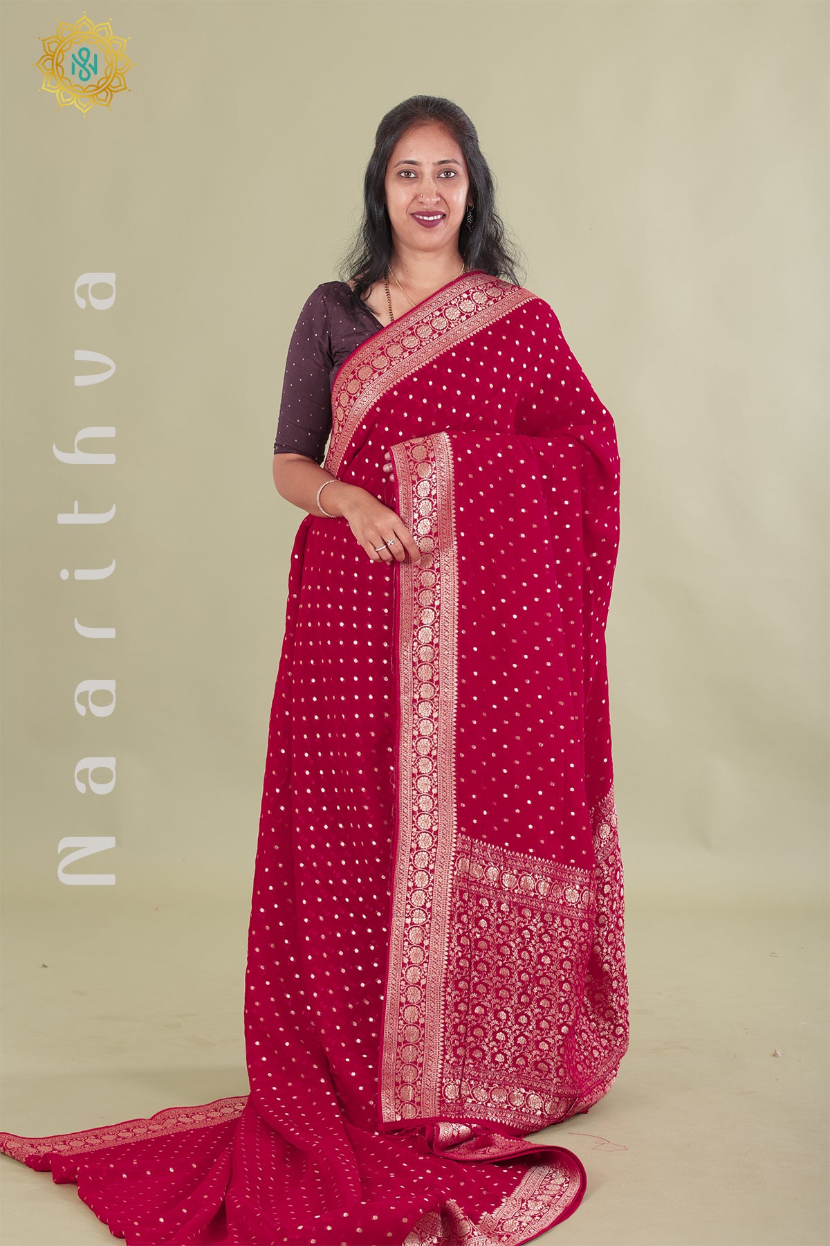 Pure handloom jangla khaddi georgette silk saree in pastel lavender –  HolyThread India