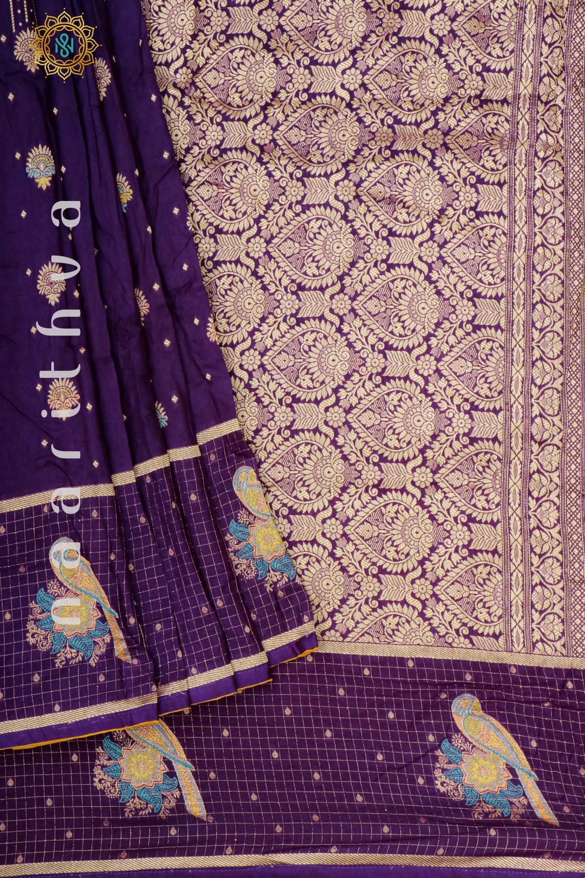 PURPLE WITH YELLOW - DOLA SILK