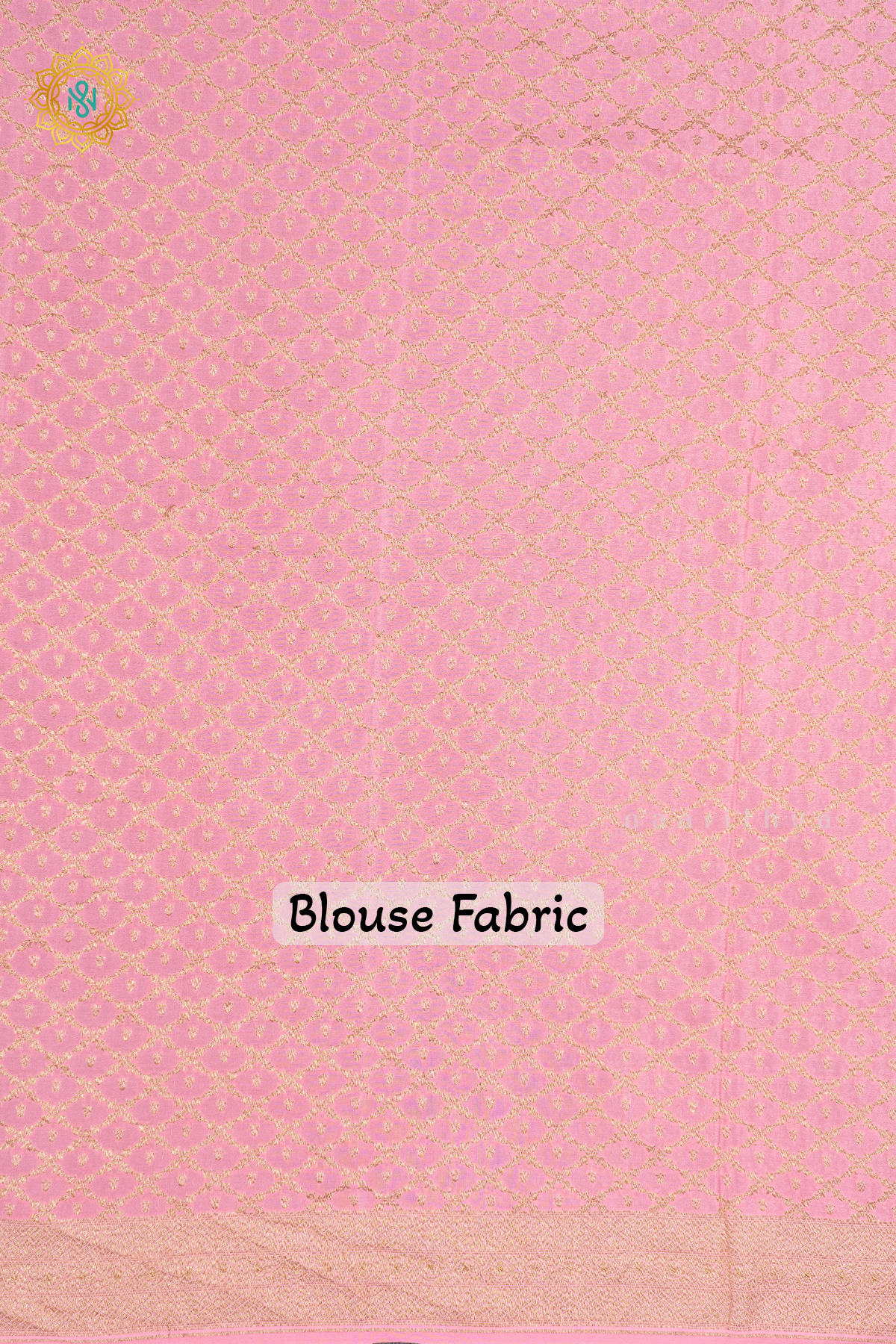 ROYAL BLUE WITH LIGHT PINK - PURE BANRASI CREPE SILK