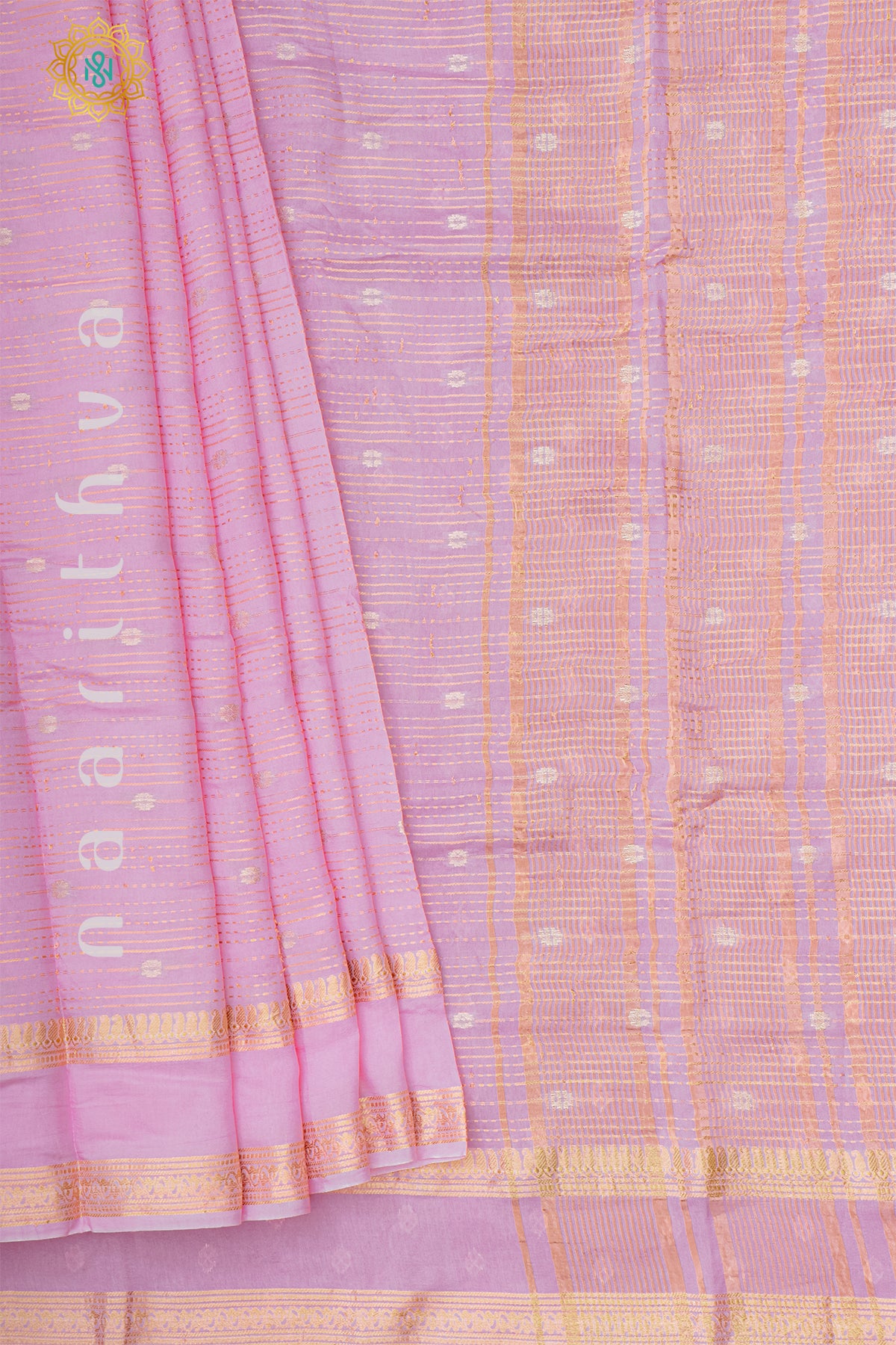 LIGHT PINK WITH RANI PINK - DOLA SILK