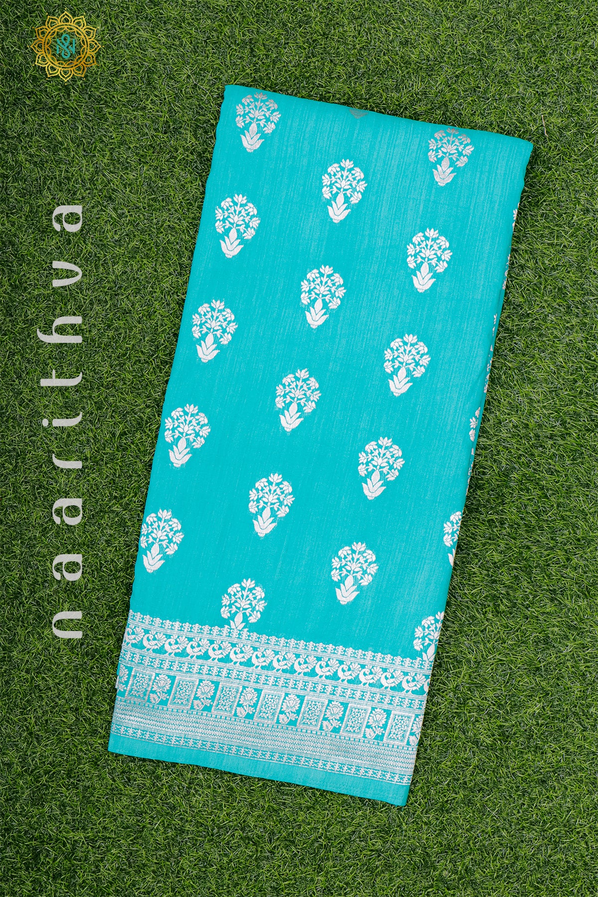 AQUA BLUE - SEMI TUSSAR GEORGETTE