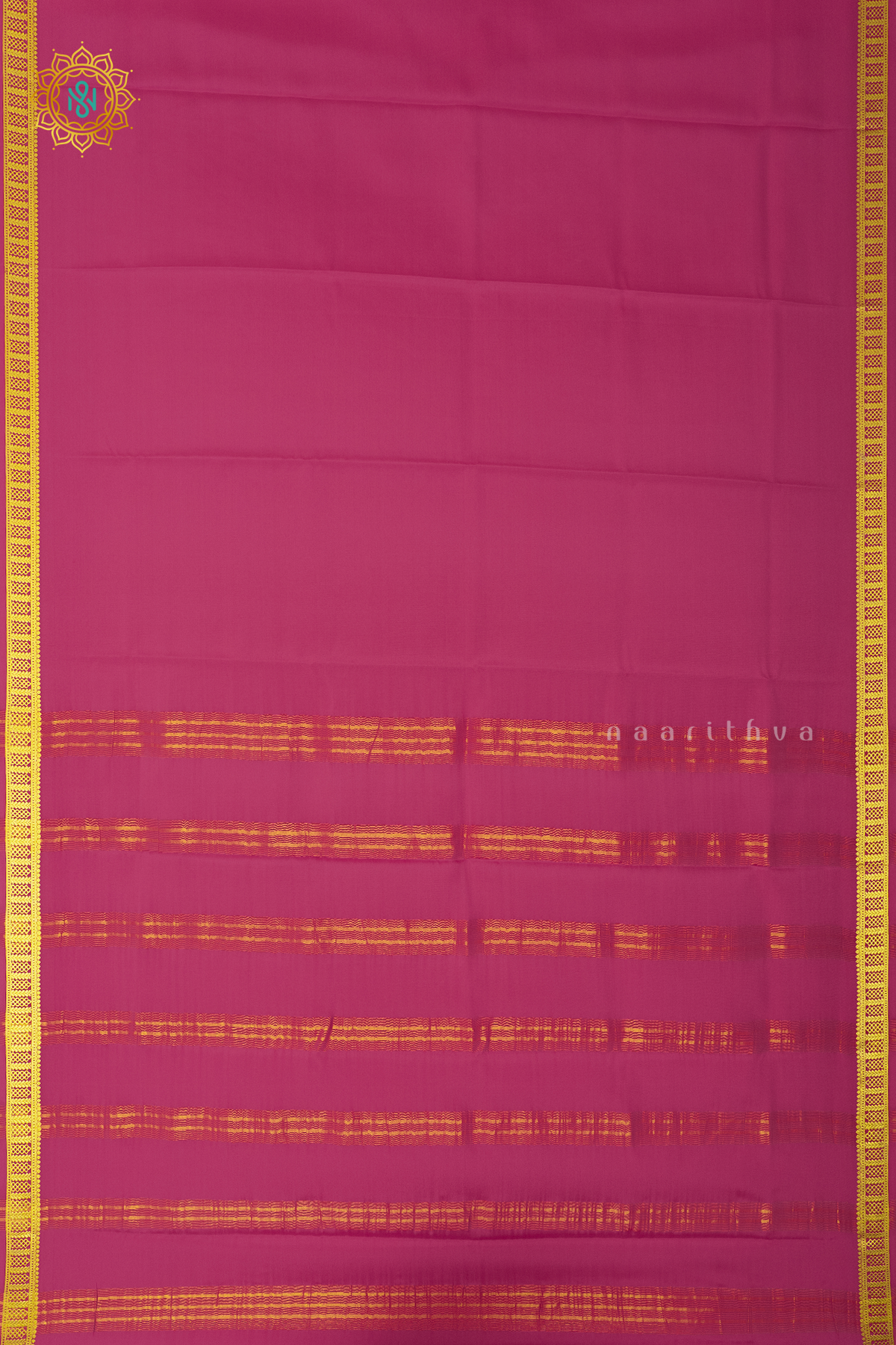 Light Pink Pure Mysore Crepe Silk Saree With Plain Body And Zari Border