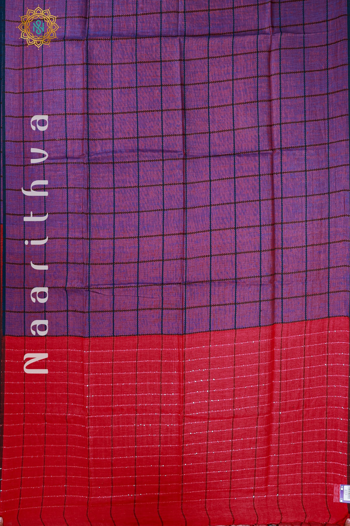 PURPLE WITH RED - PURE LINEN