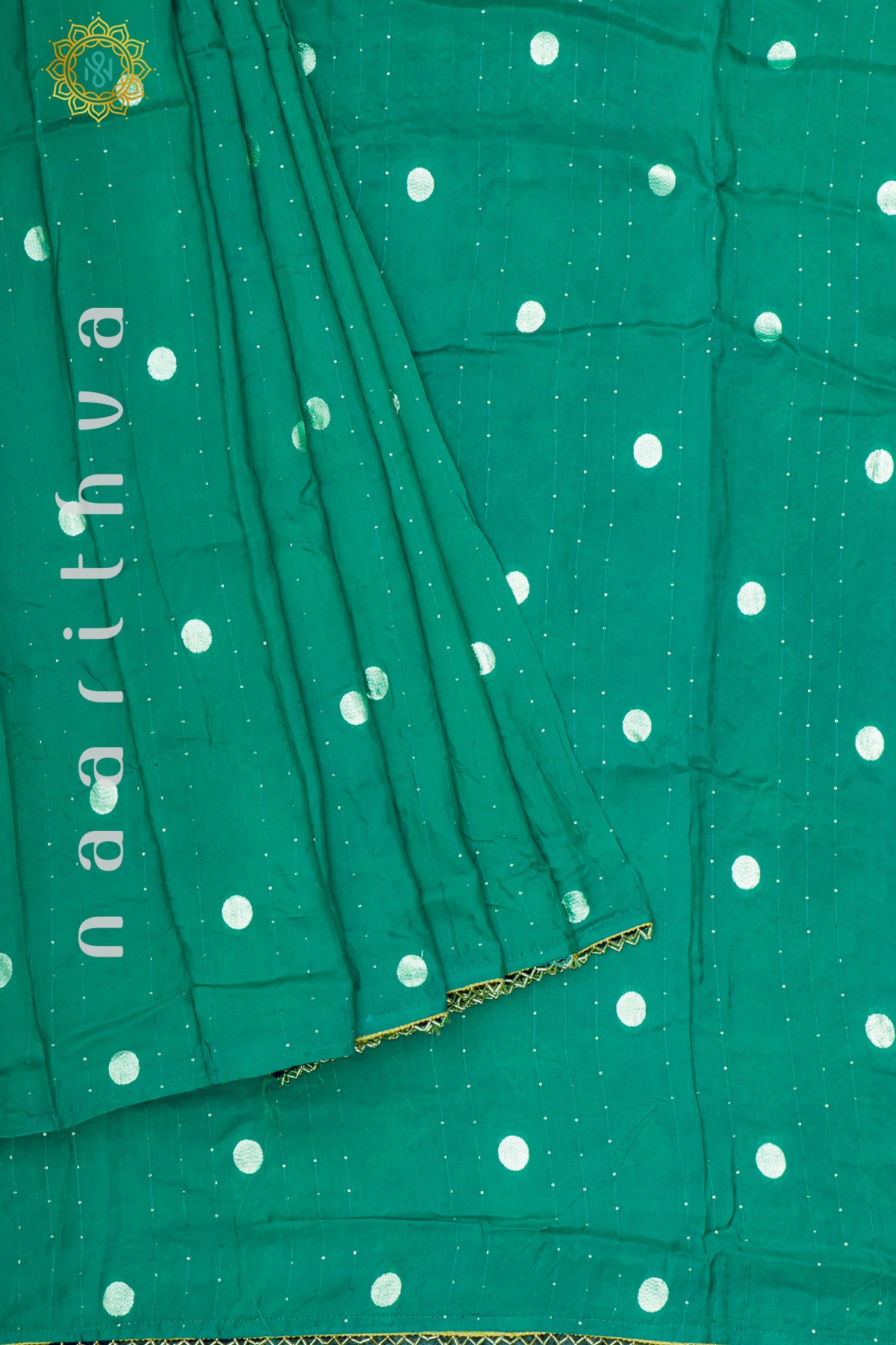 AQUA GREEN WITH NAVY BLUE - DOLA SILK