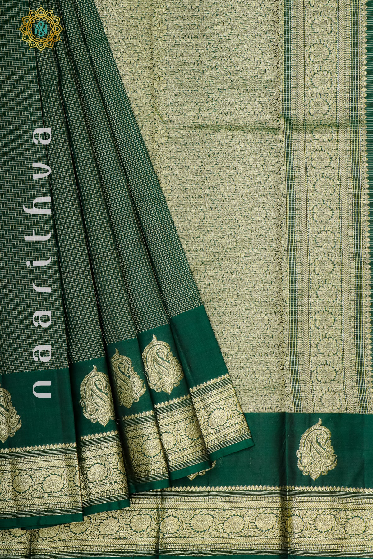 BOTTLE GREEN - PURE KANJIVARAM SILK