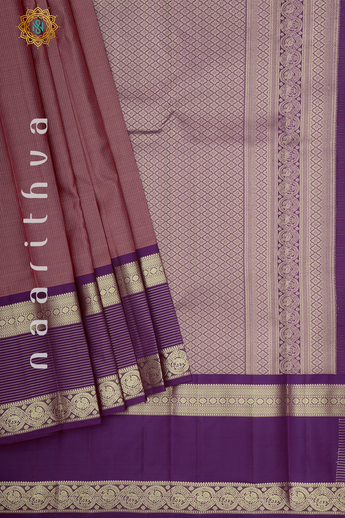 MAUVE WITH PURPLE - PURE KANJIVARAM SILK