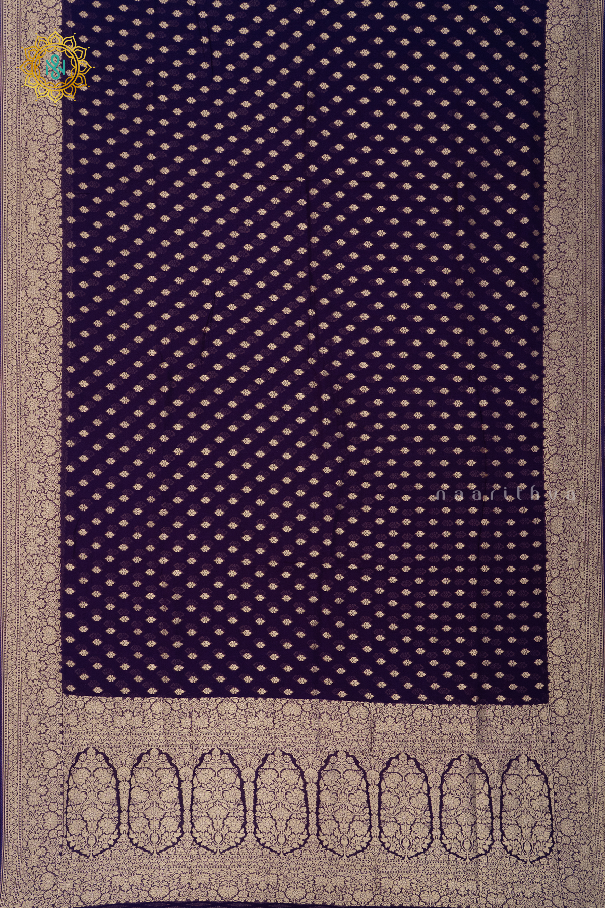 PURPLE WITH PINK - SEMI GEORGETTE