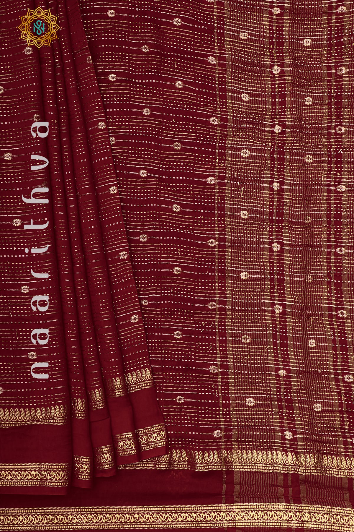 RED WITH GREEN - DOLA SILK