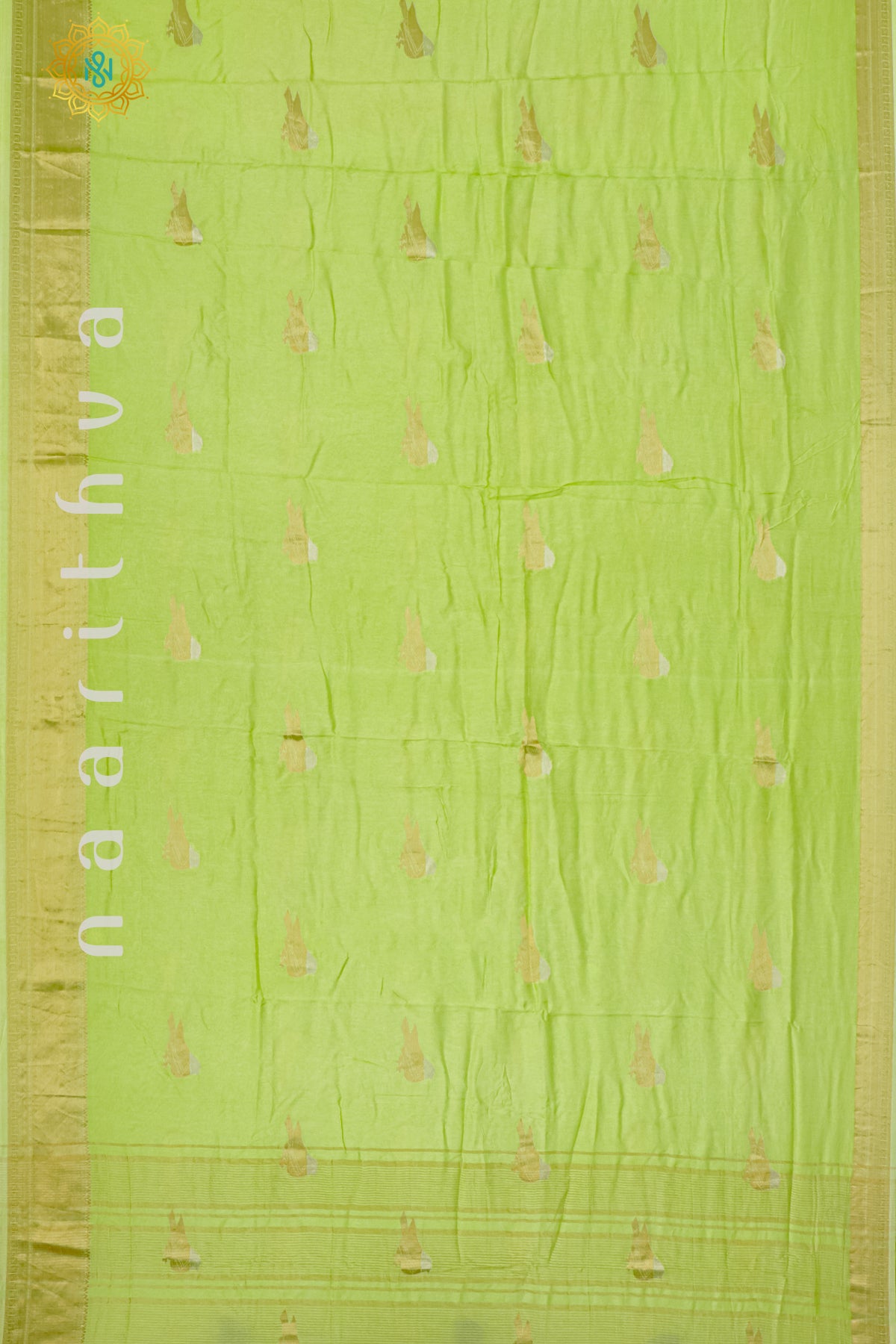 LIGHT GREEN WITH  BOTTLE GREEN - DOLA SILK