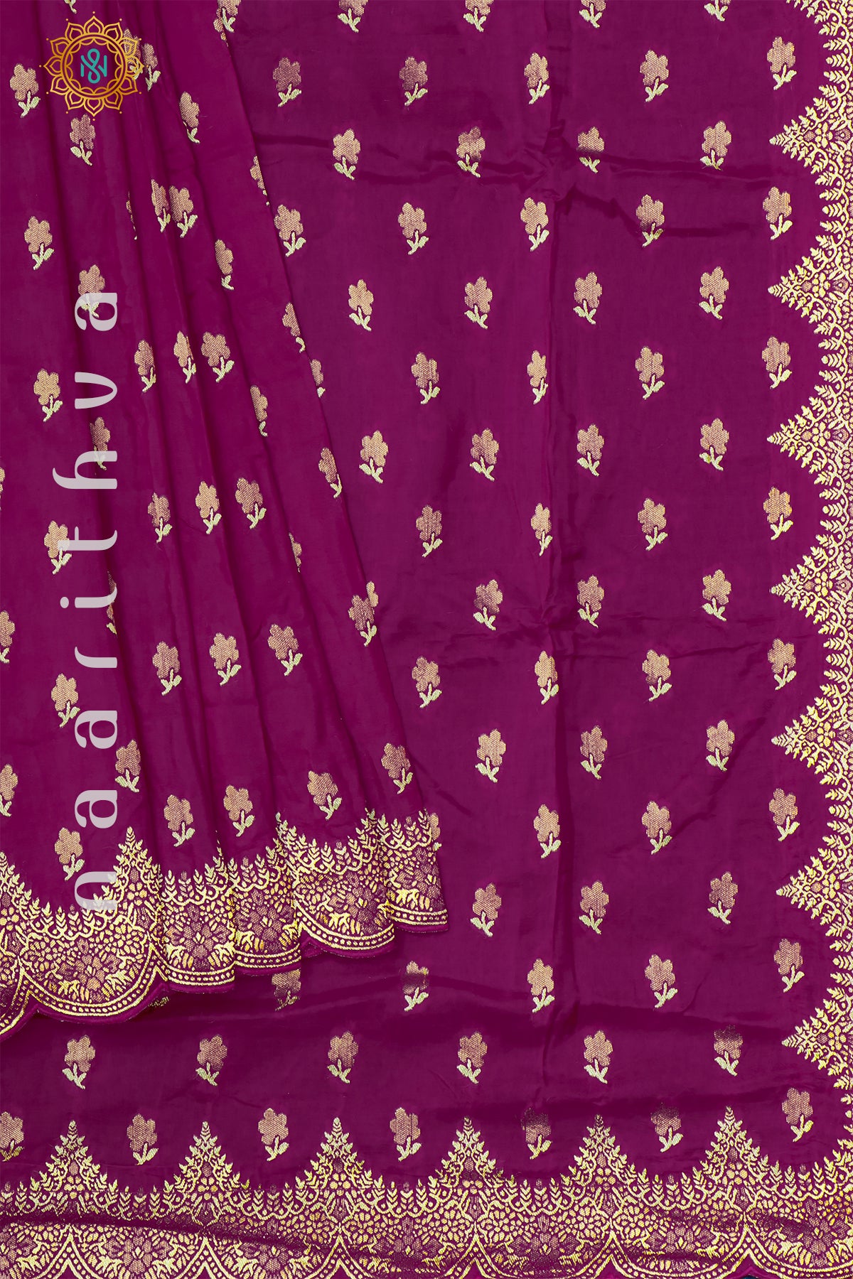 MAGENTA WITH TEAL BLUE - DOLA SILK