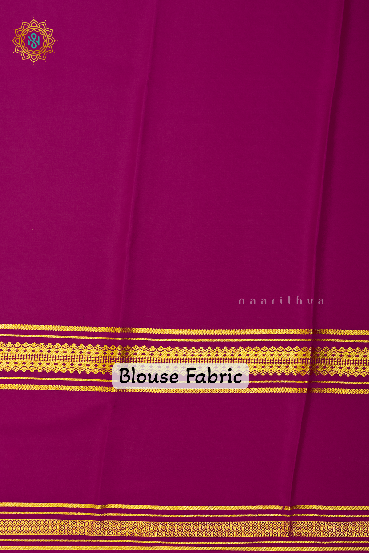 DEEP WINE WITH PINK & GREEN - PURE MYSORE CREPE SILK