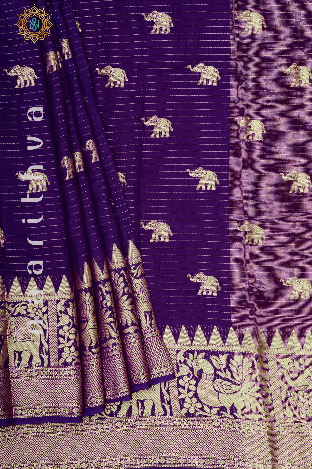 PURPLE WITH YELLOW - DOLA SILK