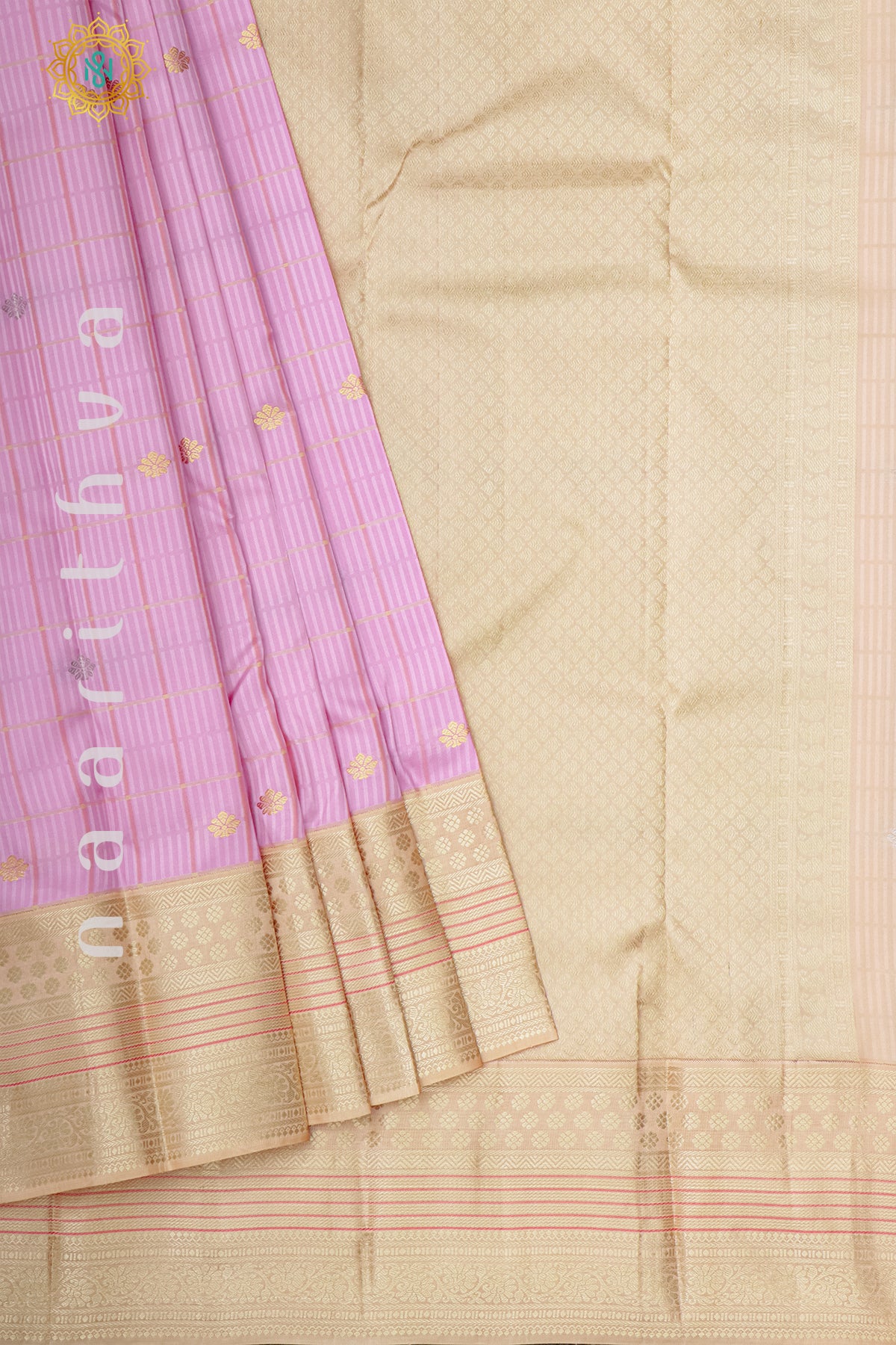 LIGHT PINK WITH BIEGE - PURE KANJIVARAM SILK