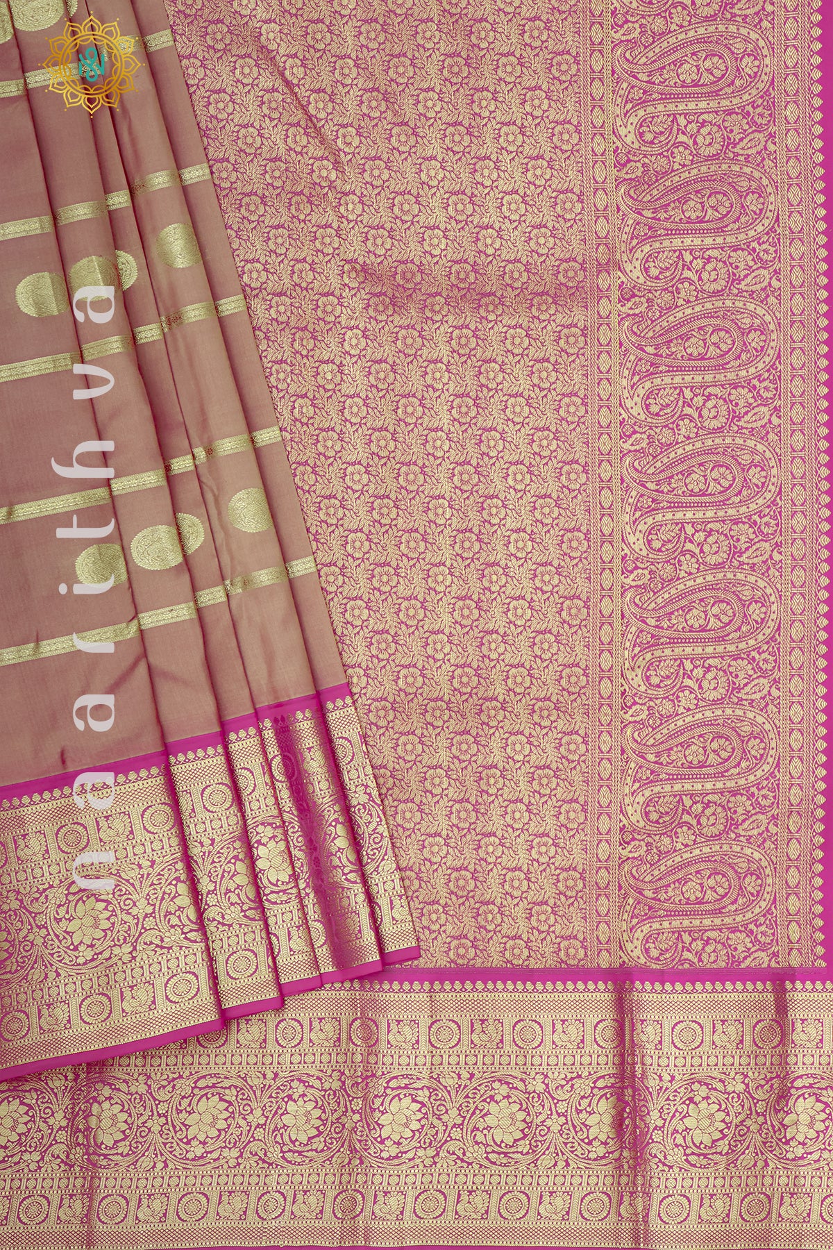 MAUVE WITH PINK - PURE KANJIVARAM SILK