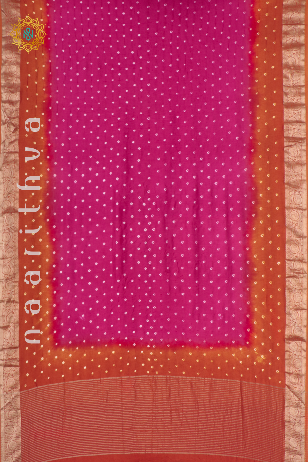 PINK WITH ORANGE - DOLA SILK