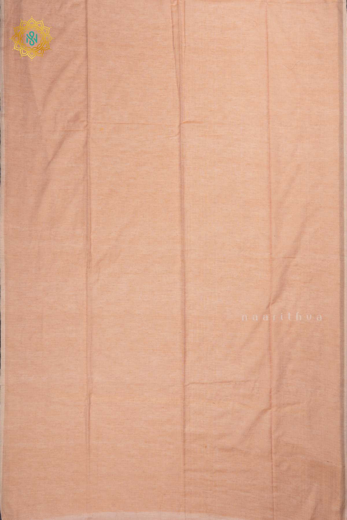 Peach Mul Cotton Saree Allover Plain Body