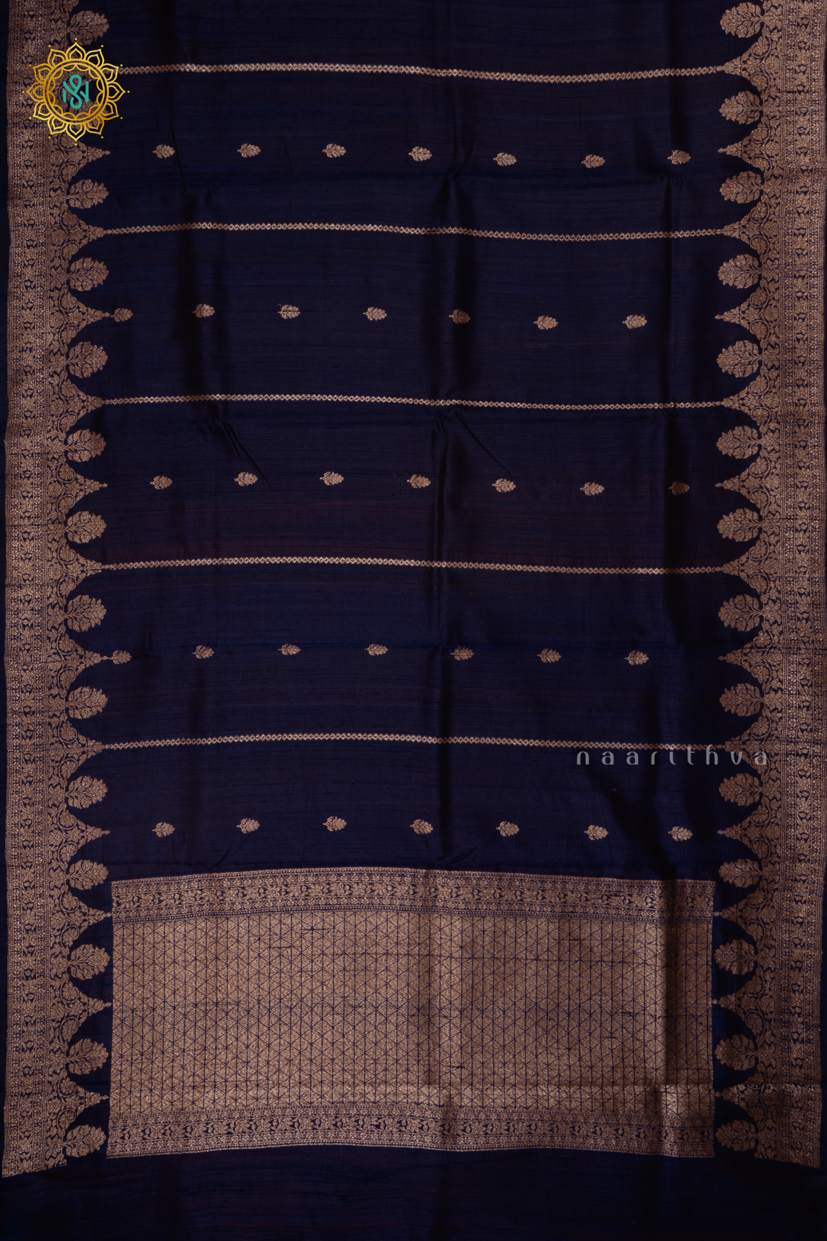 VIOLET - PURE BANARASI RAW SILK SAREE WITH ALLOVER  ZARI WOVEN BUTTAS AND SCALLOP BORDER